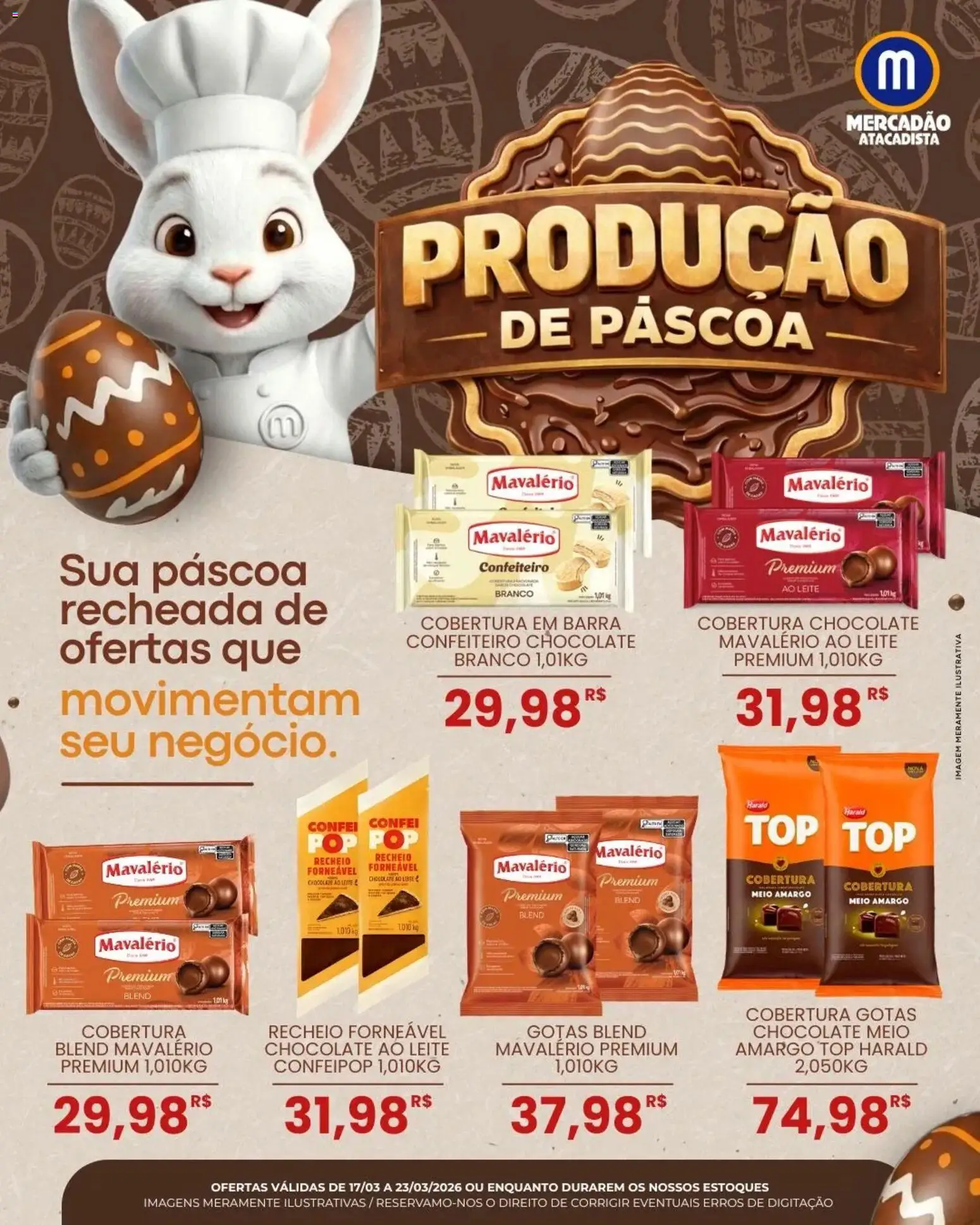 Mercadão Atacadista Folheto - válido de 17.03.2026 | Página: 1 | Produtos: Leite, Chocolate