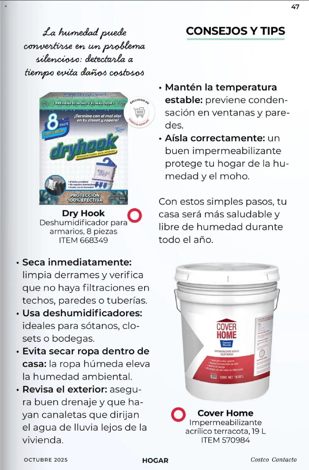 Nuevas ofertas de Costco válidas en toda la República Mexicana desde el 03.10.2025. ¡Encuentra las mejores ofertas en Costco - Revista Octubre! | Página: 47 | Productos: Agua, Impermeabilizante, Ropa, Ropero