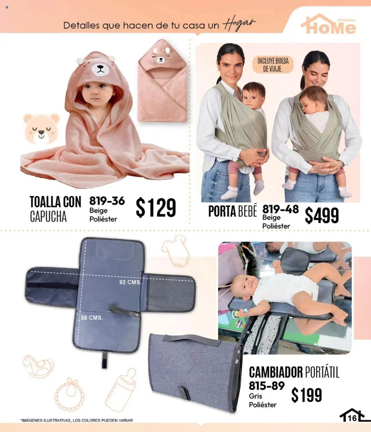 Nuevas ofertas de Cklass válidas en toda la República Mexicana desde el 16.09.2025. ¡Encuentra las mejores ofertas en Cklass - Catálogo We! | Página: 56 | Productos: Bolsa de viaje, Bolsa, Cambiador, Toalla
