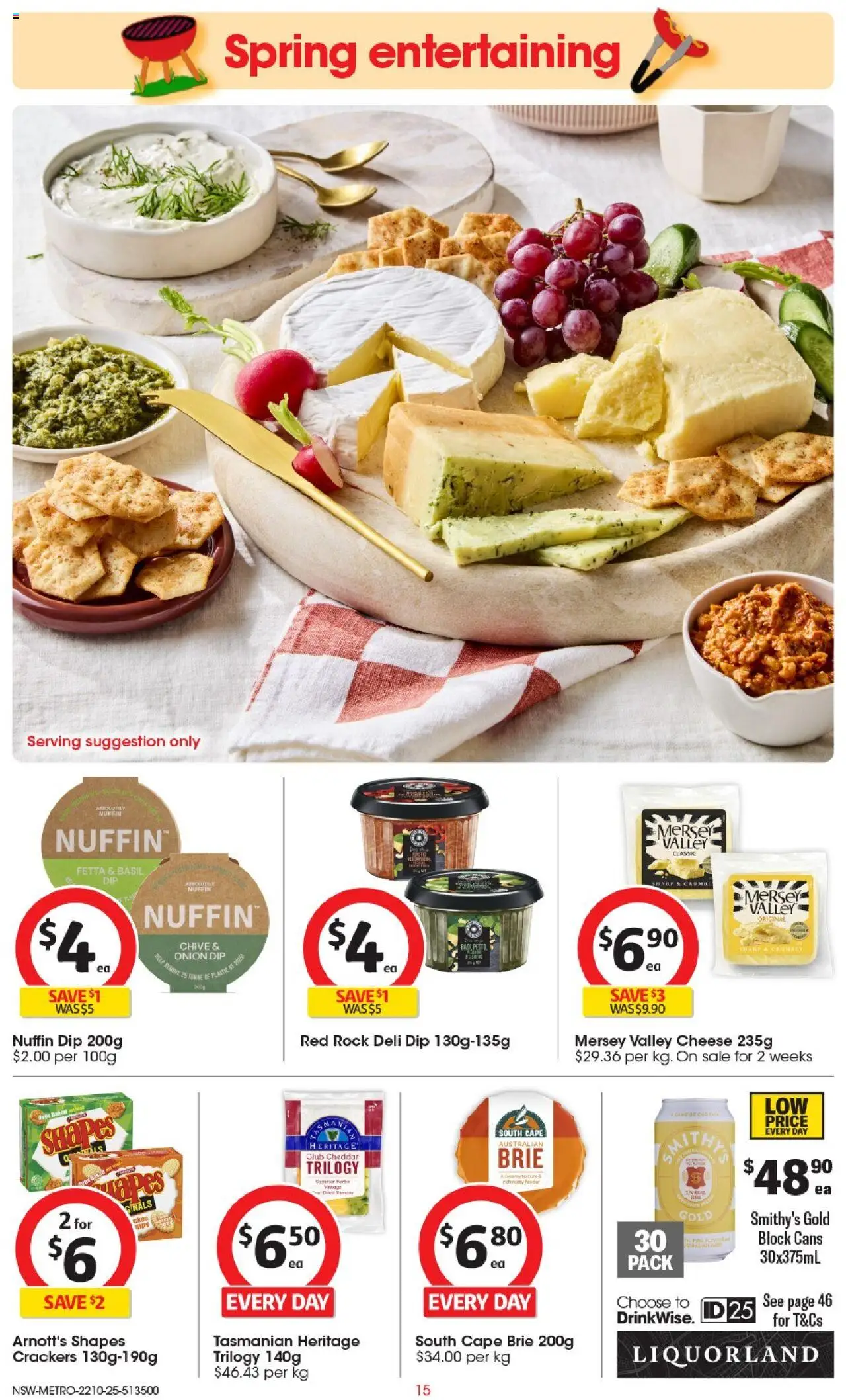 Coles catalogue - valid from 22.10.2025 | Page: 15 | Products: Crackers, Cheese
