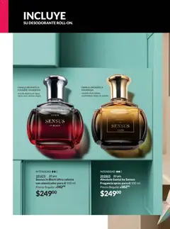 Vista previa de Absolute Santal by Sensus Fragancia spray para él 100 ml, Absolute Santal by Sensus Fragancia spray para él 100 ml. Familia aromática: Maderosa, sándalo Australiano, cardamomo, hojas de violeta. Intensidad 3/3., nuevo folleto de la tienda, válido en México a partir del 28.11.2025 | Página: 52 | Productos: Desodorante, Fragancia