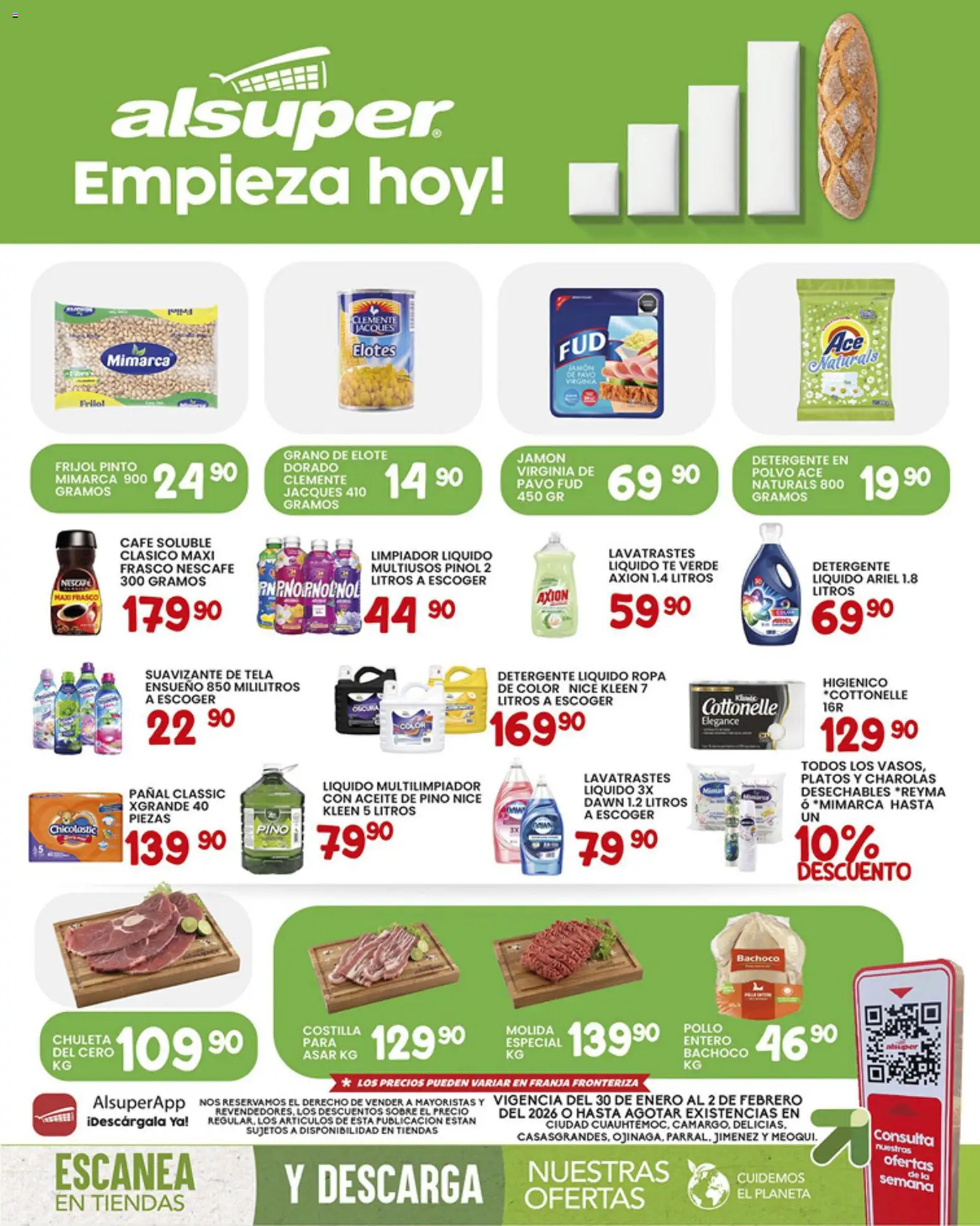 Nuevas ofertas de Alsuper válidas en toda la República Mexicana desde el 30.01.2026. ¡Encuentra las mejores ofertas en Alsuper folleto! | Página: 1 | Productos: Detergente, Aceite, Ropa, Sobre