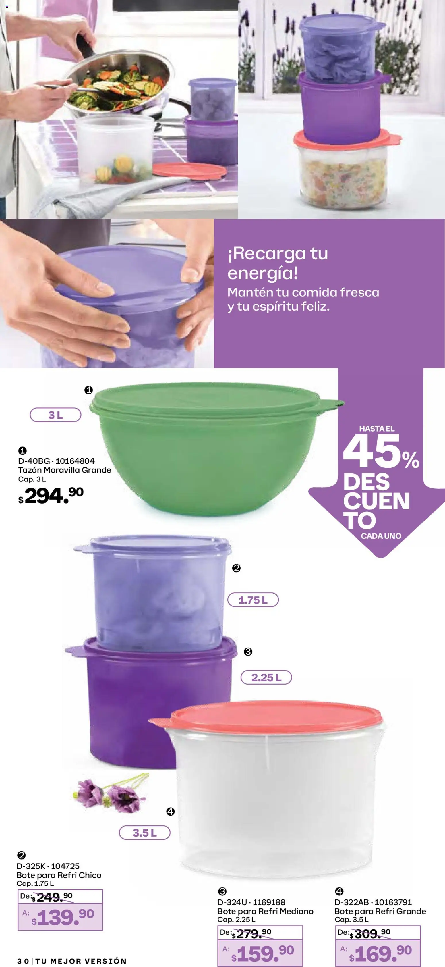 Nuevas ofertas de Tupperware válidas en toda la República Mexicana desde el 29.12.2025. ¡Encuentra las mejores ofertas en Tupperware catálogo! | Página: 30