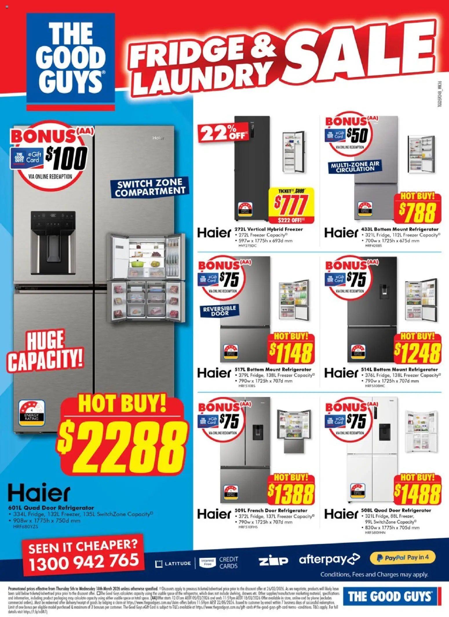 The Good Guys catalogue - valid from 05.03.2026 | Page: 16 | Products: Phone, Laundry, Freezer, Refrigerator