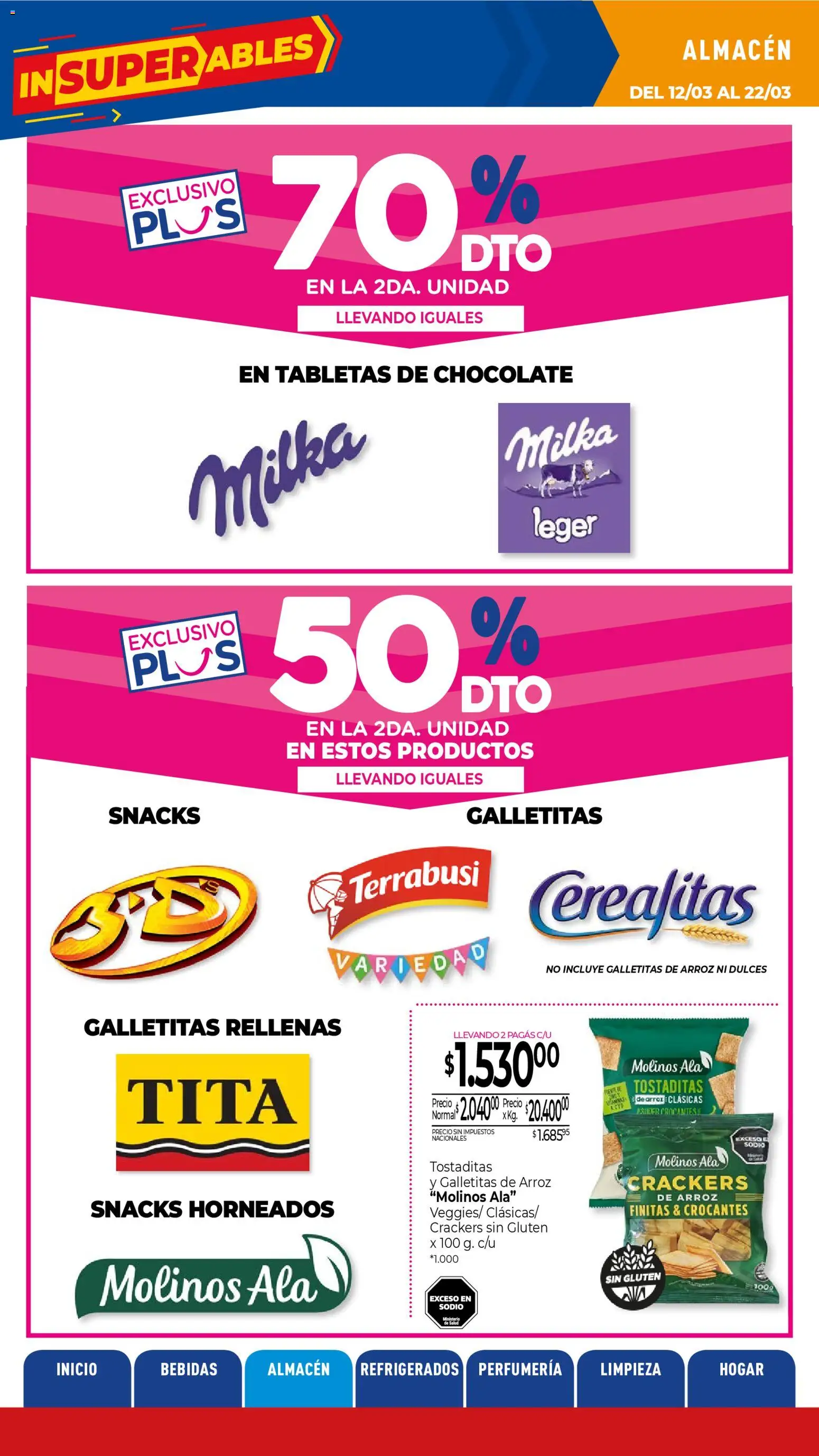 La Anonima catálogo │ válido desde el 13.03.2026 | Página: 10 | Productos: Galletitas, Chocolate, Arroz