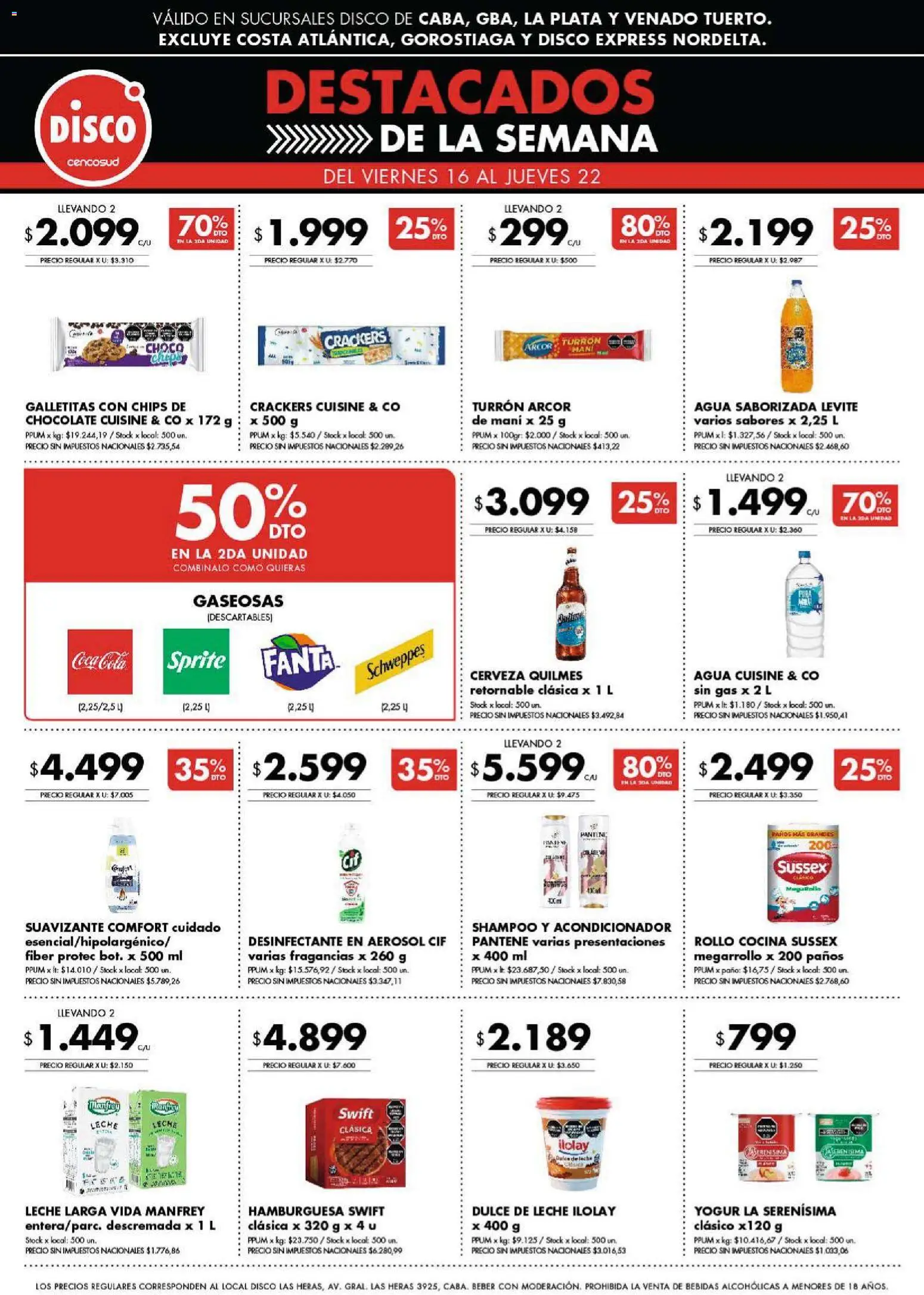 Disco - Destacados  │ válido desde el 16.01.2026 | Página: 1 | Productos: Galletitas, Mani, Leche, Agua saborizada