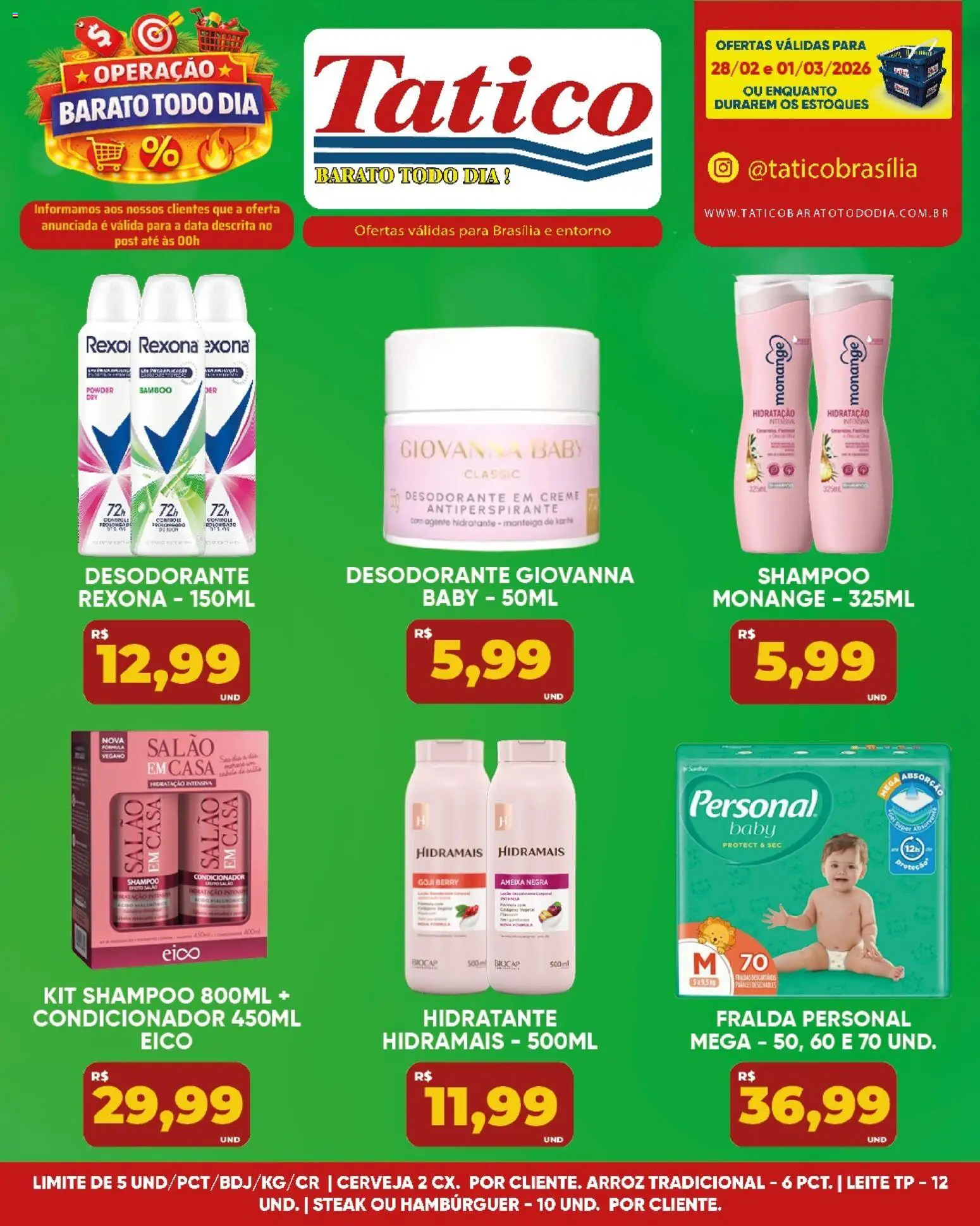 Tatico Folheto - válido de 02.03.2026 | Página: 34 | Produtos: Shampoo, Leite, Rexona, Ameixa