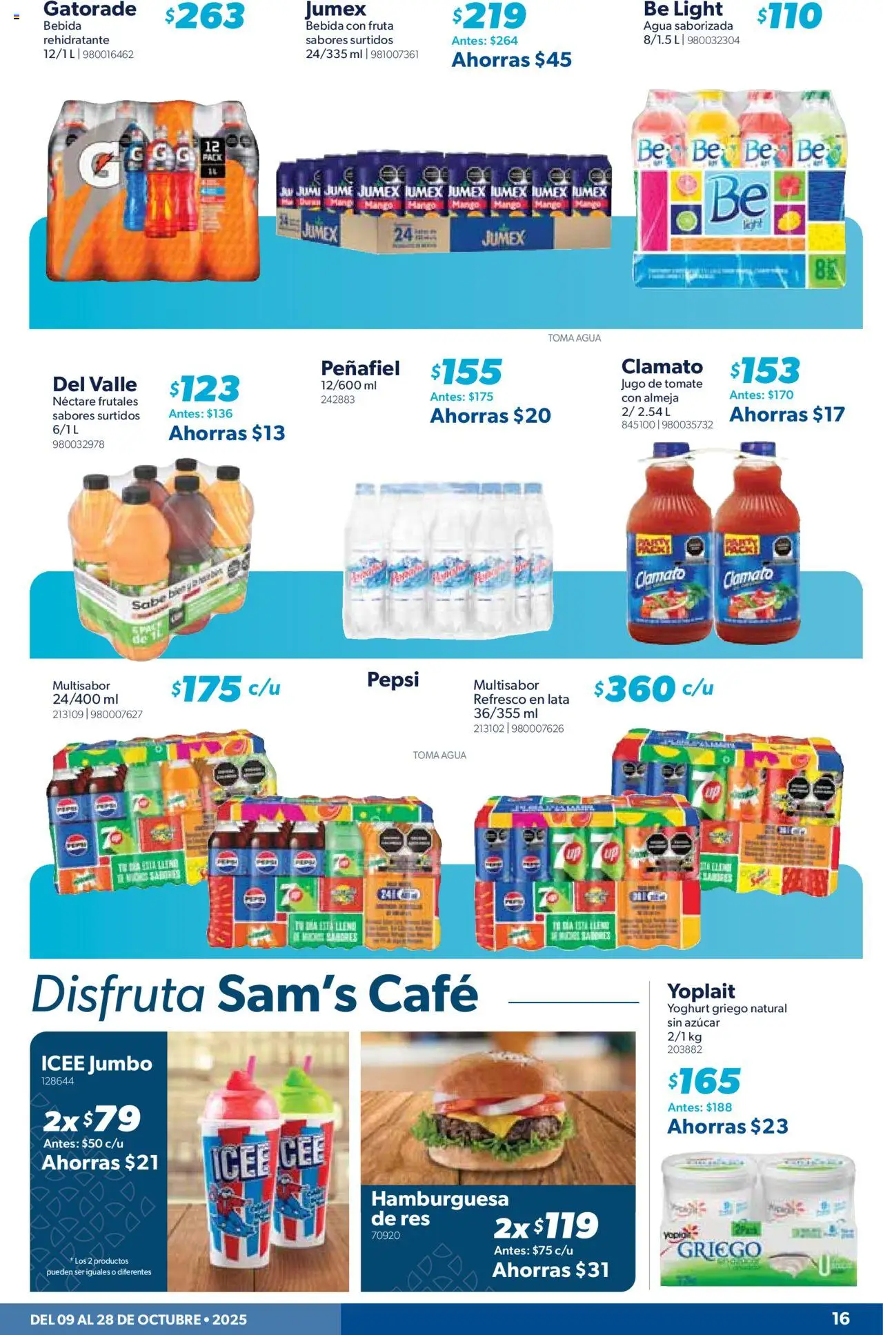 Nuevas ofertas de Sam's Club válidas en toda la República Mexicana desde el 09.10.2025. ¡Encuentra las mejores ofertas en Sam's Club - Catálogo! | Página: 15 | Productos: Azúcar, Tomate, Agua, Café