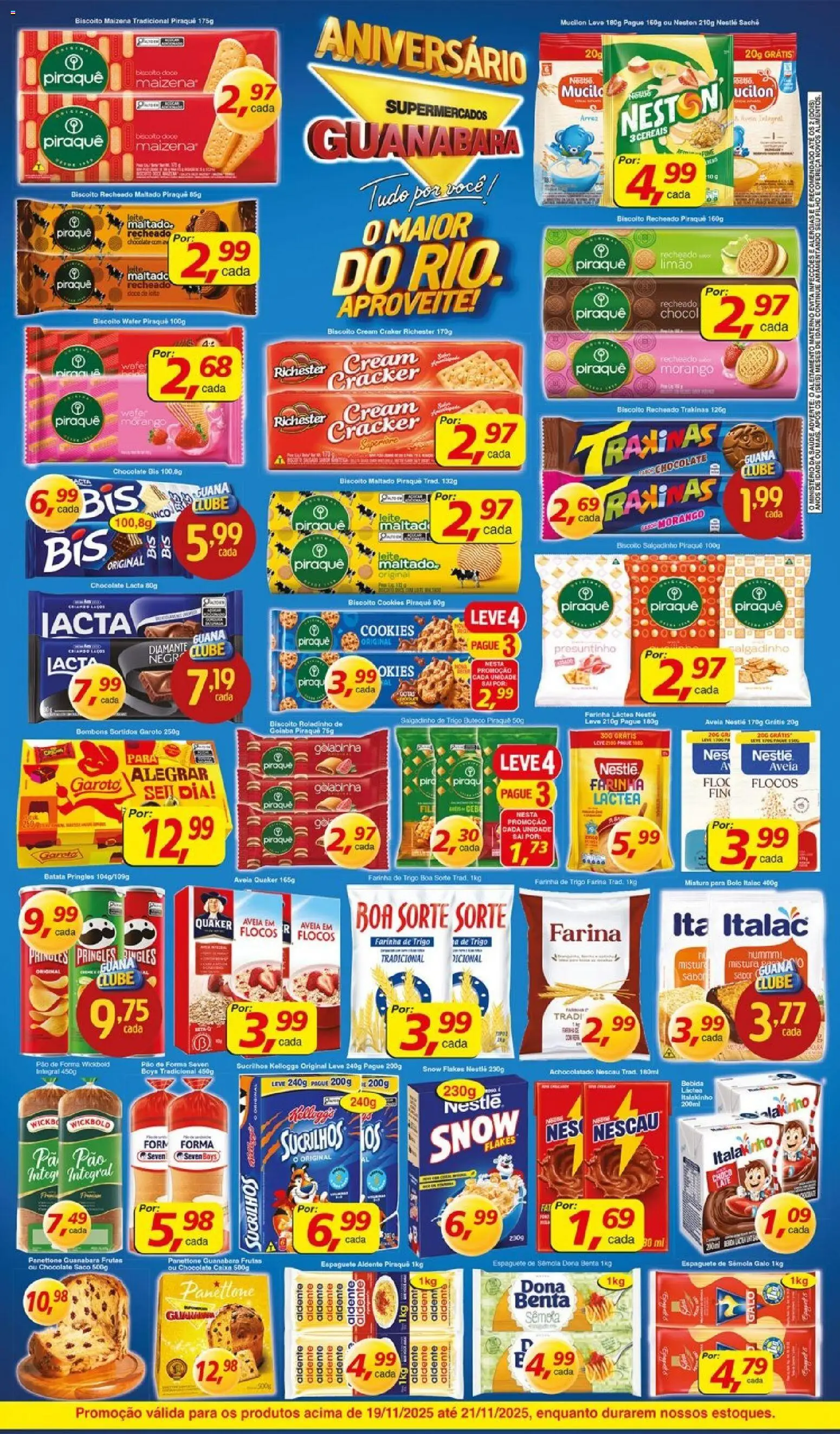 Supermercados Guanabara Folheto - válido de 19.11.2025 | Página: 6 | Produtos: Farinha de trigo, Farinha láctea, Bebida, Aveia