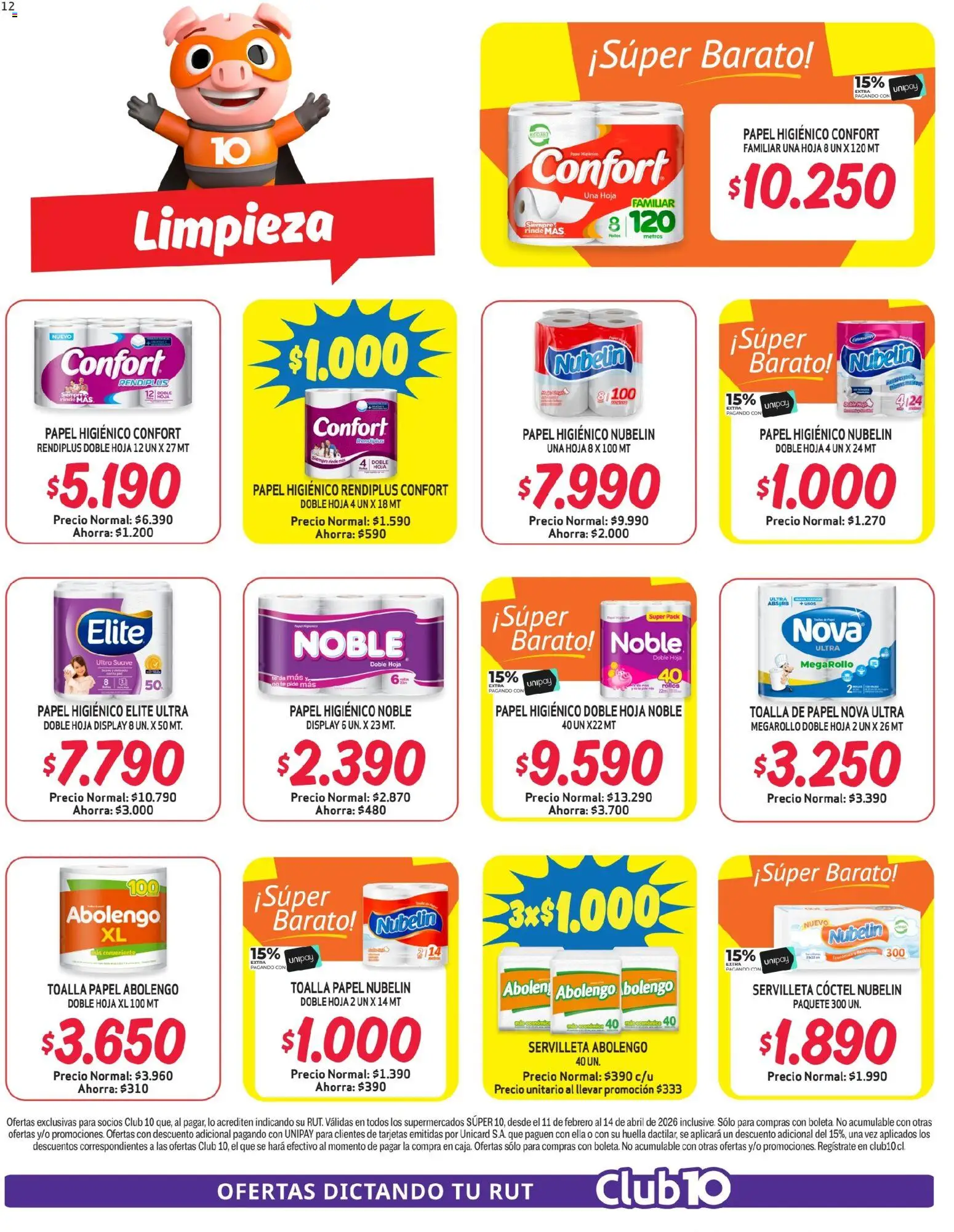 Alvi - CSúper Barato │ válido desde el 11.02.2026 | Página: 12 | Productos: Toalla, Papel higiénico, Té