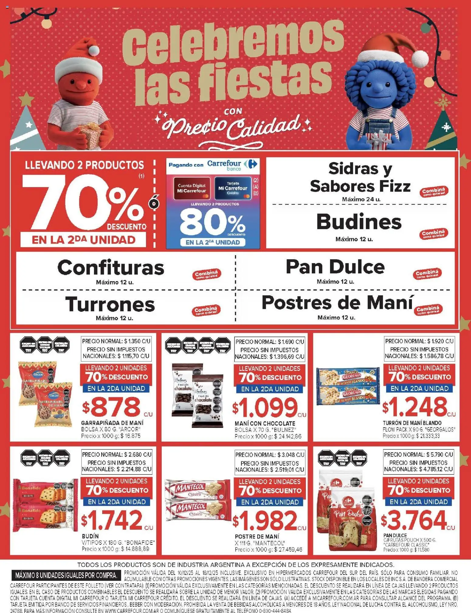 Carrefour ofertas │ válido desde el 10.12.2025 | Página: 2 | Productos: Caso, Budín, Mani, Pan