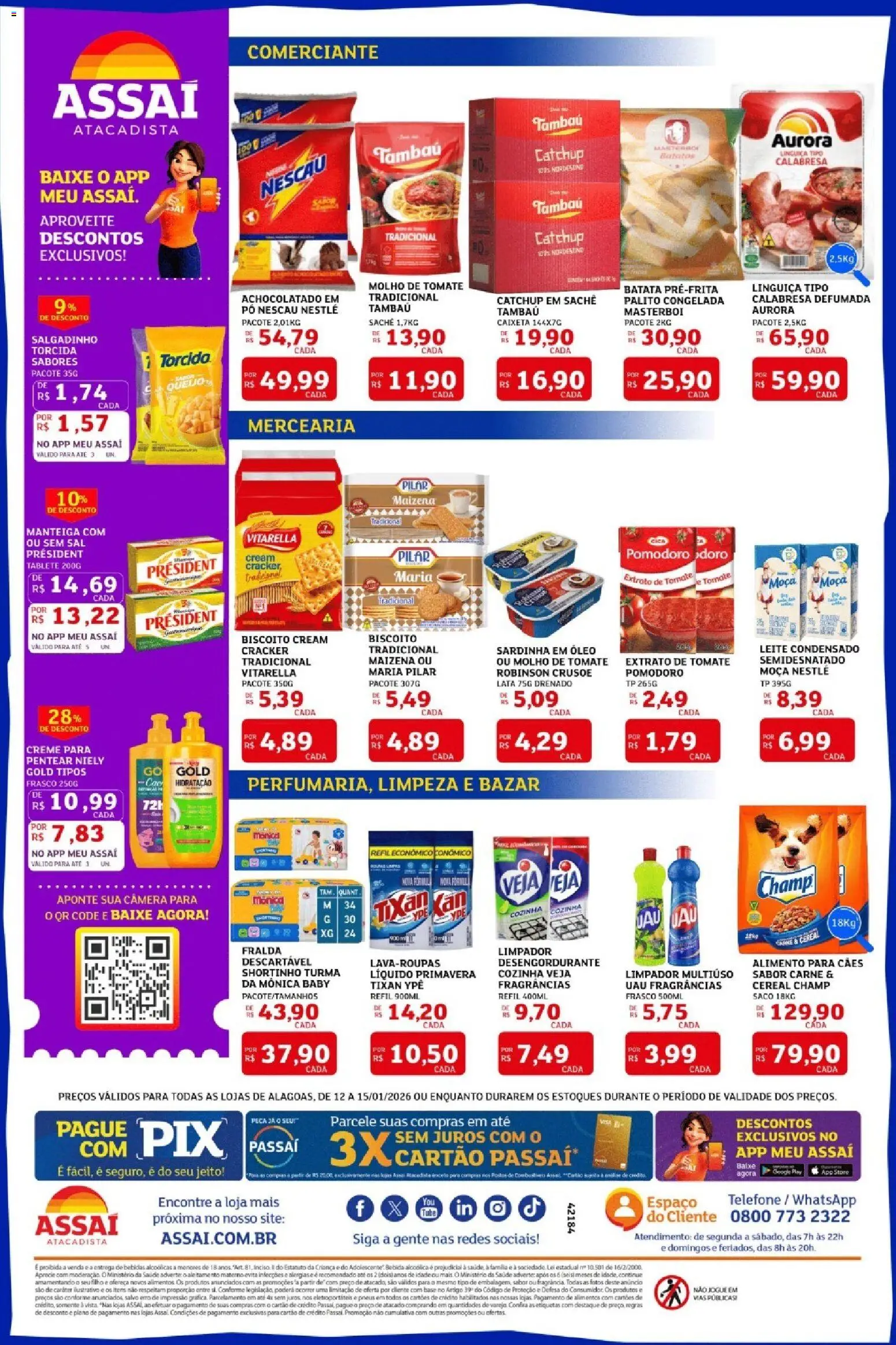 Assaí Atacadista Folheto - válido de 12.01.2026 | Página: 2 | Produtos: Pó, Molho de tomate, Base, Leite condensado