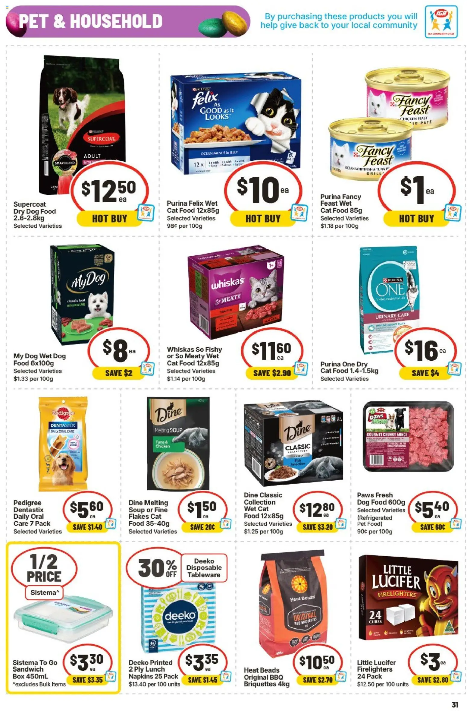 IGA catalogue - valid from 01.04.2026 | Page: 30 | Products: Chicken, Napkins, Flakes, Salmon
