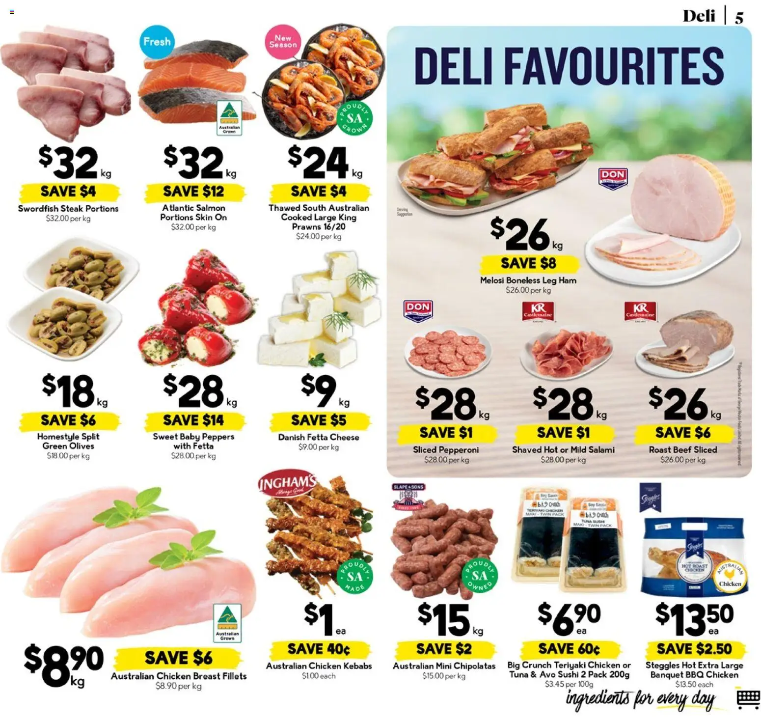 Drakes catalogue - valid from 14.01.2026 | Page: 5 | Products: Salami, Ham, Beef, Prawns