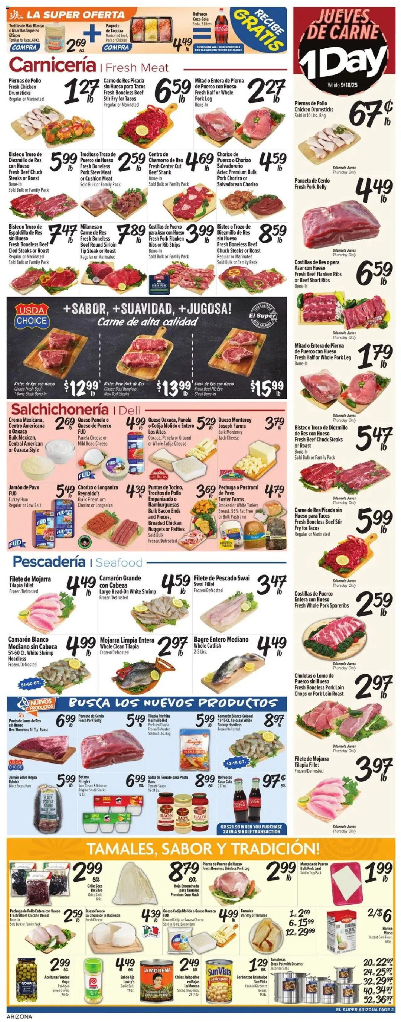El Super Weekly Ad - AK - valid from 17.09.2025 | Page: 3 | Products: Corn, Beef, Steamer, Onion