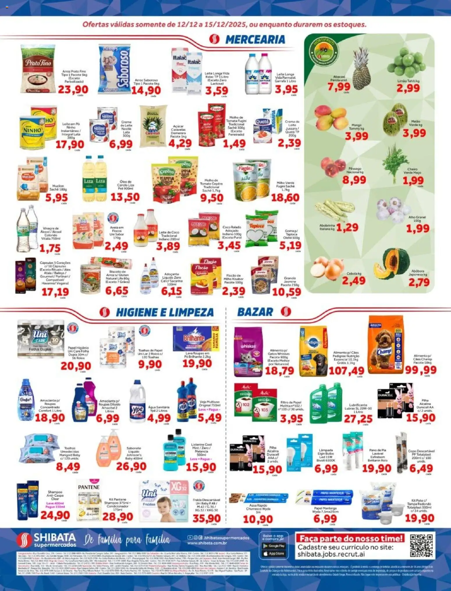 Shibata Folheto - válido de 12.12.2025 | Página: 2 | Produtos: Adoçante, Leite, Faca, Roupas