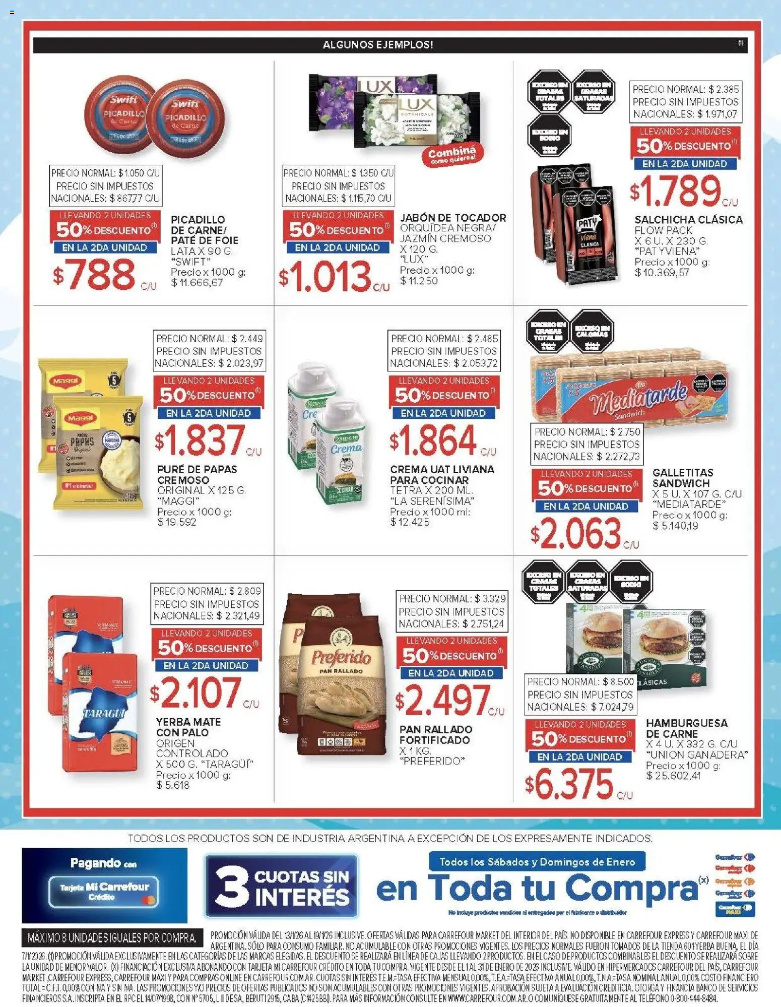 Carrefour Market catálogo │ válido desde el 13.01.2026 | Página: 9 | Productos: Teléfono, Banco, Galletitas, Salchicha