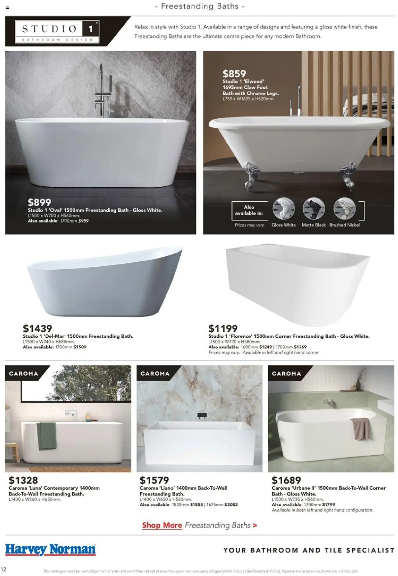 Harvey Norman catalogue - valid from 07.08.2025 | Page: 12 | Products: Bath, Accessories, Bathroom