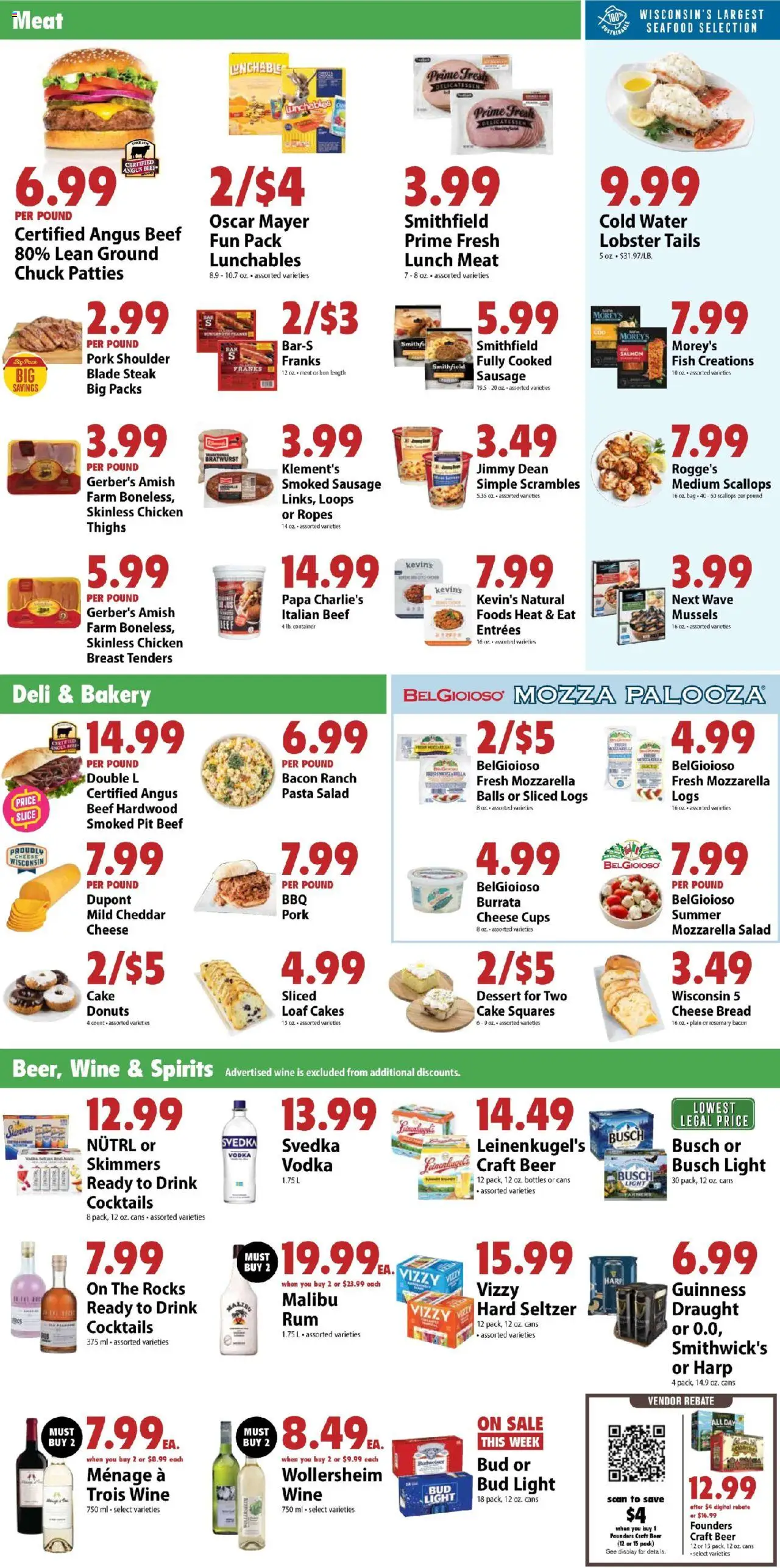 Festival Foods Weekly Ad - valid from 06.08.2025 | Page: 3 | Products: Bread, Wine, Beef, Seafood