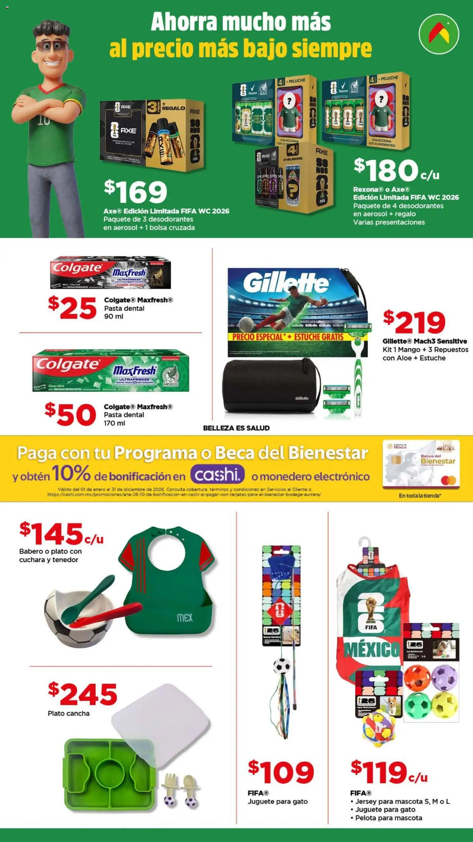 Nuevas ofertas de Bodega Aurrerá válidas en toda la República Mexicana desde el 27.04.2026. ¡Encuentra las mejores ofertas en Bodega Aurrerá folleto Golazo! | Página: 6 | Productos: Monedero, Wc, Pasta, Banco