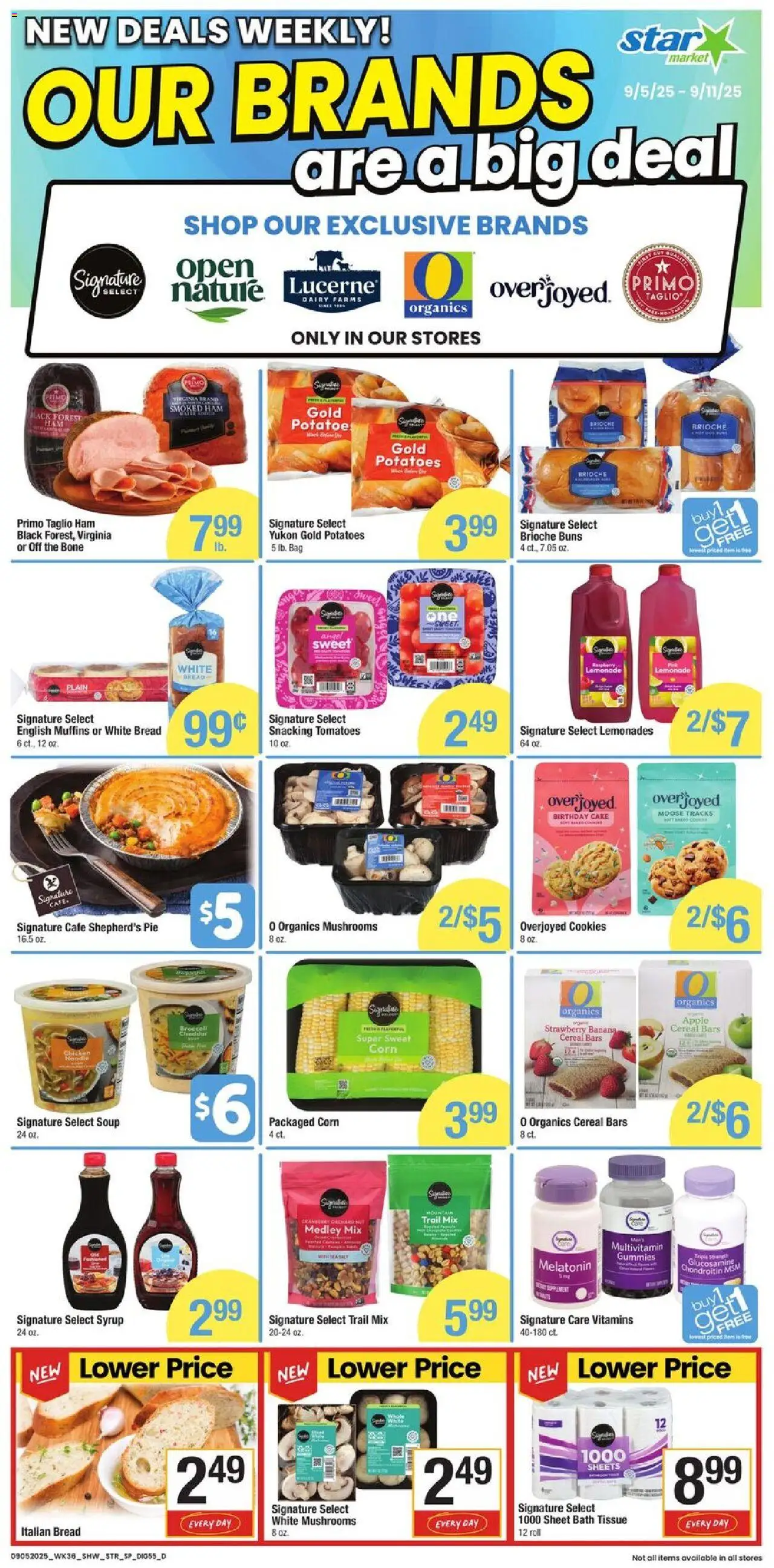 Star Market Additional Savings - valid from 05.09.2025 | Page: 2 | Products: Mushrooms, Bread, Tomatoes, Bag