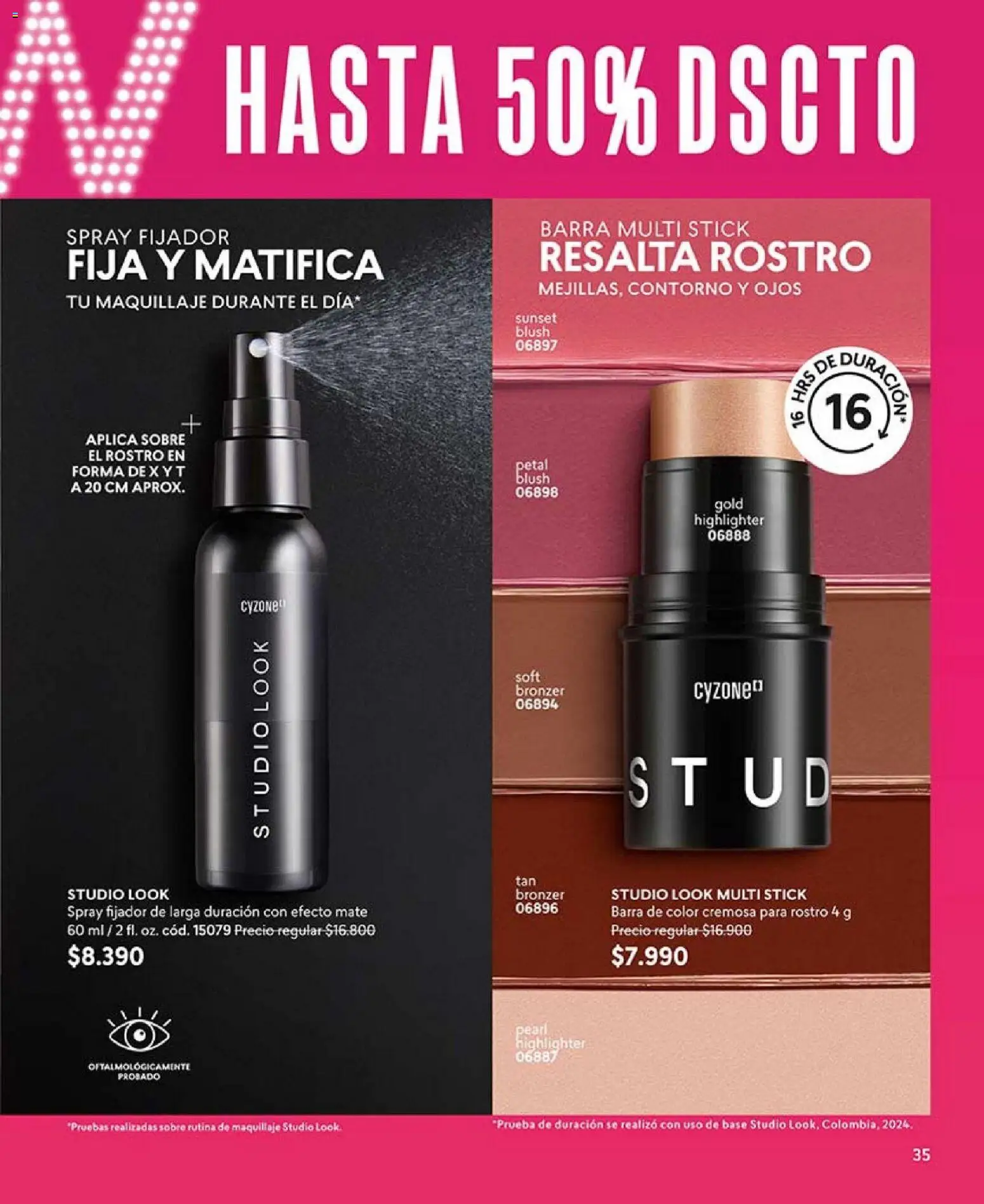 Catálogo CyZone Campaña 2 │ válido desde el 16.01.2026 | Página: 35 | Productos: Fijador, Maquillaje, Sobre, Base