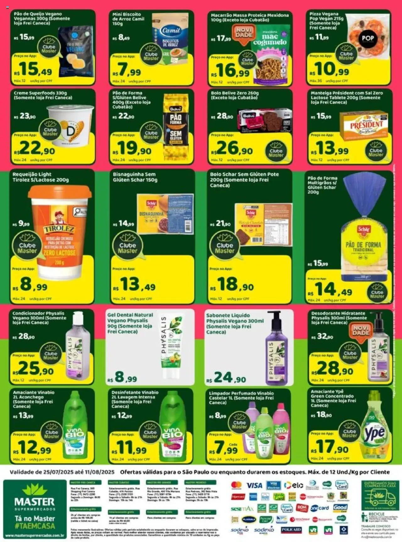Master Folheto - válido de 25.07.2025 | Página: 4 | Produtos: Pizza, Arroz, Pão de forma, Requeijão