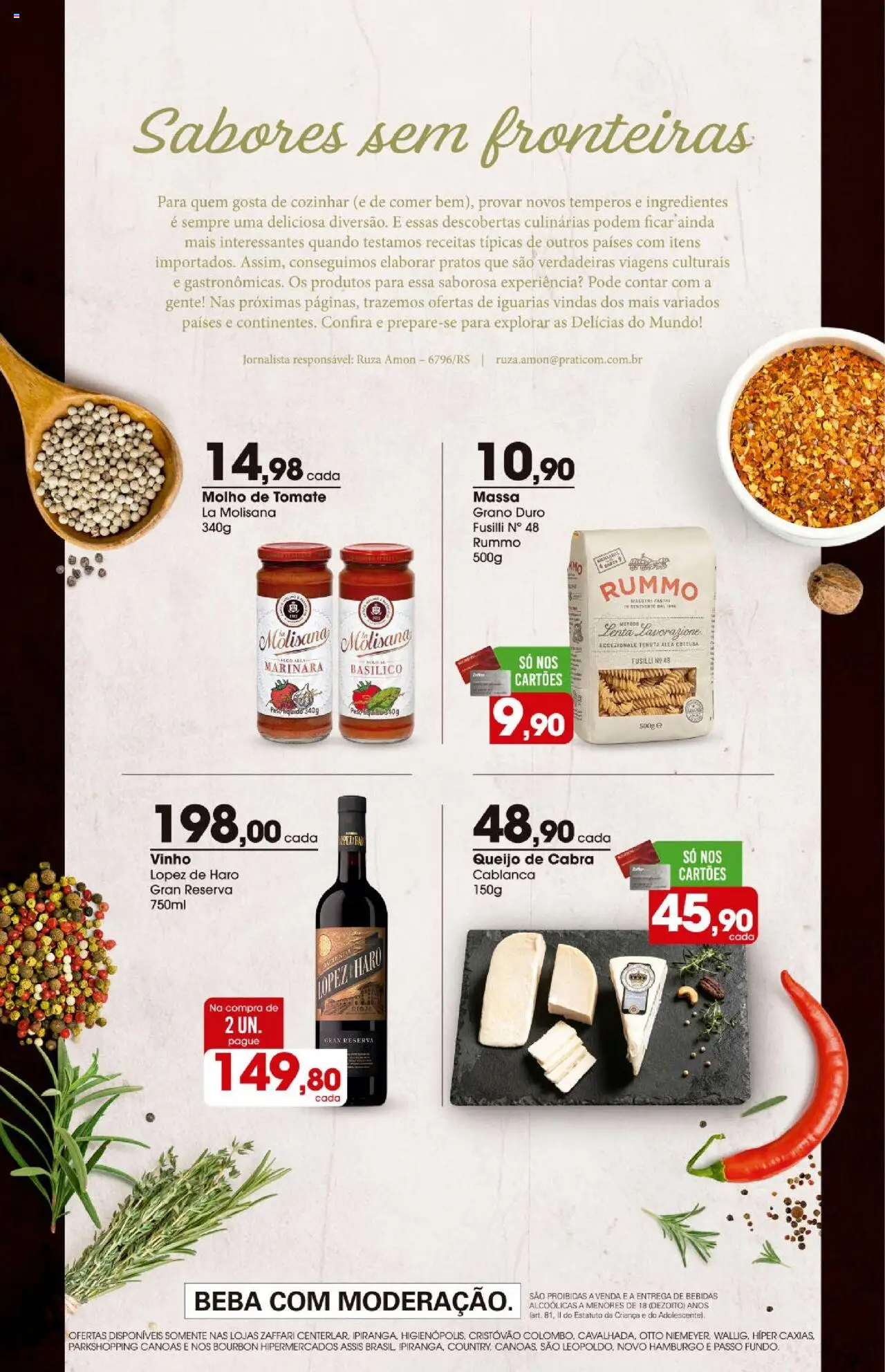 Zaffari Folheto - válido de 07.08.2025 | Página: 2 | Produtos: Molho de tomate, Vinho, Bourbon, Massa