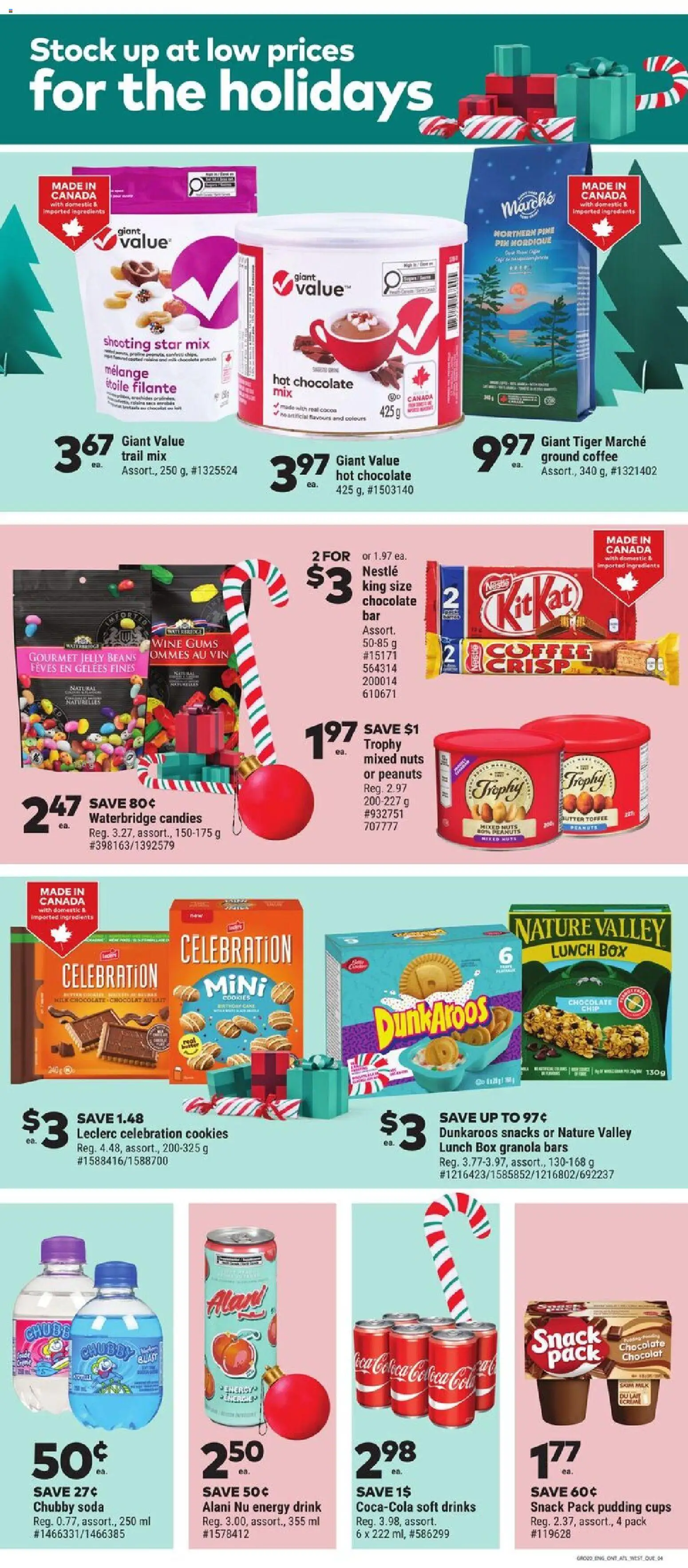 Giant Tiger flyer valid from 17.12.2025 | Page: 4 | Products: Candies, Cookies, Milk, Chocolate