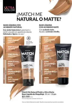 Vista previa Catálogo AVON Campaña 4/2026 válido desde el 01.04.2026 | Página: 23 | Productos: Mate, Maquillaje, Sal, Brillo