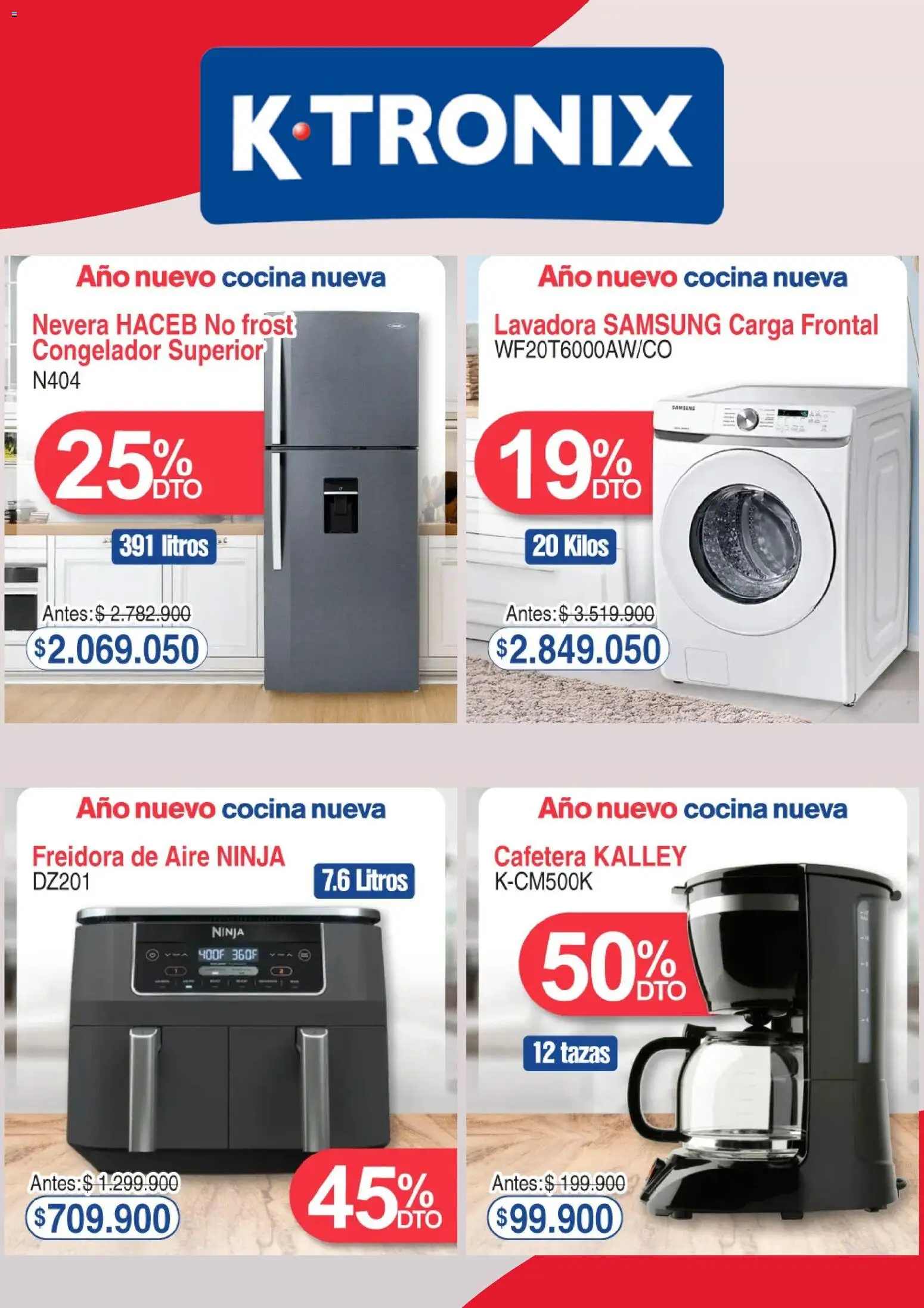 Ktronix revista - valida desde el 10.01.2026 | Página: 4 | Productos: Freidora de aire, Congelador, Freidora, Nevera