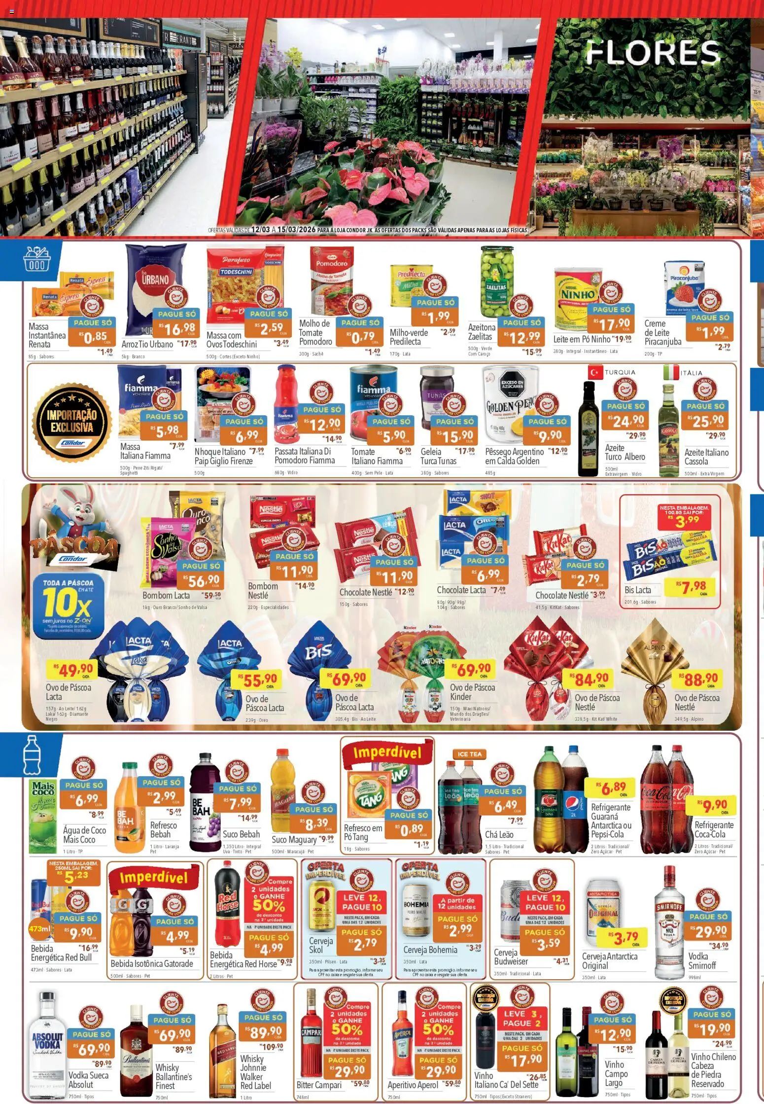 Supermercados Condor Folheto - válido de 12.03.2026 | Página: 2 | Produtos: Maracujá, Cará, Flores, Vinho