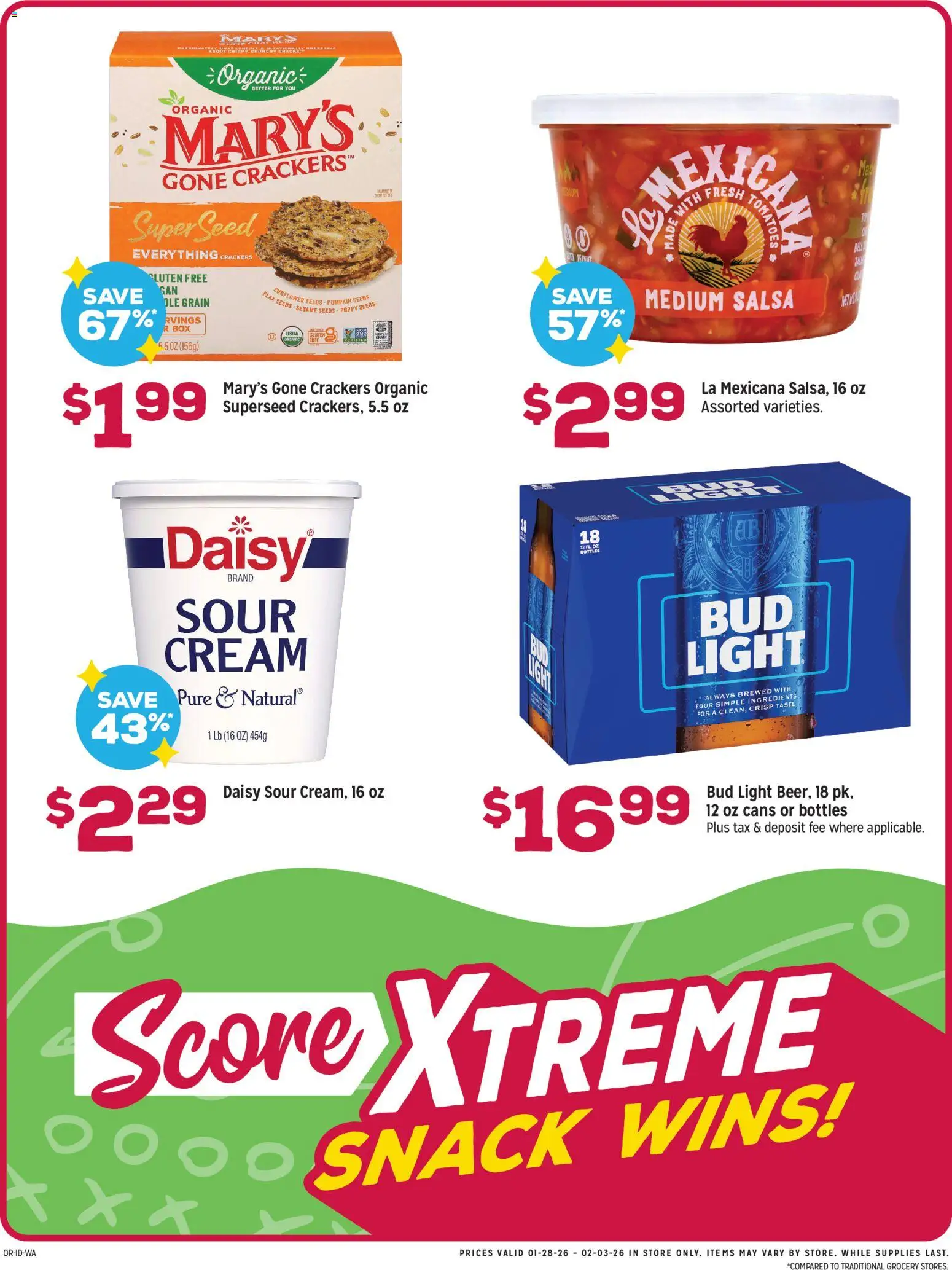 Grocery Outlet Weekly Ad - ID - valid from 28.01.2026 | Page: 3 | Products: Box, Tomatoes, Sour cream, Cream