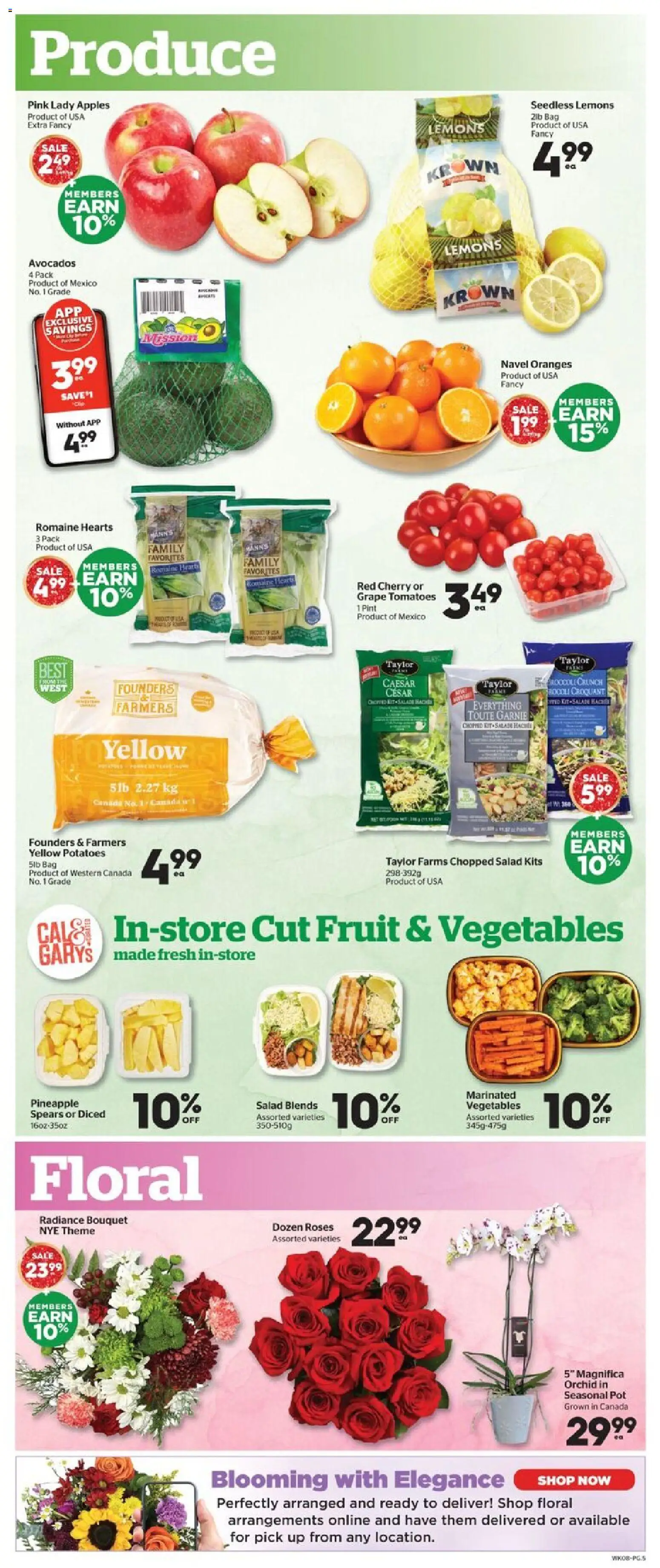 Calgary Co-op flyer valid from 27.12.2025 | Page: 5 | Products: Pineapple, Salad, Apples, Oranges