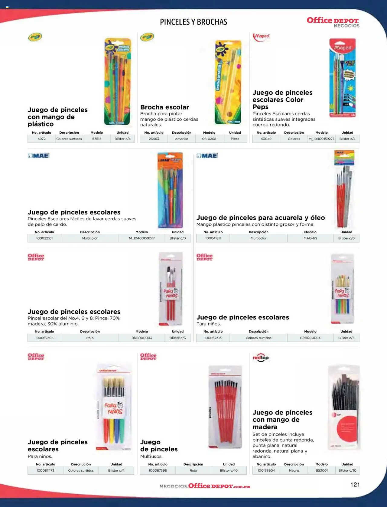 Nuevas ofertas de Office Depot válidas en toda la República Mexicana desde el 09.01.2025. ¡Encuentra las mejores ofertas en Office Depot catálogo 2025! | Página: 123 | Productos: Pincel, Mango, Juego