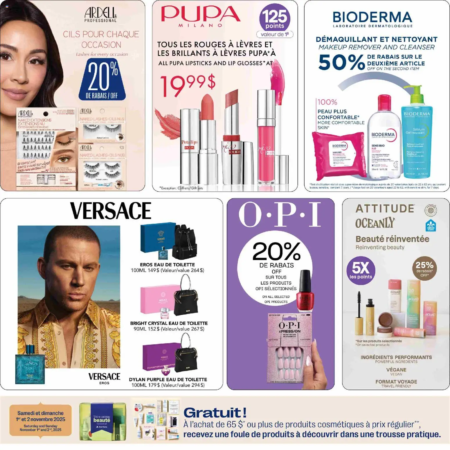 Jean Coutu flyer valid from 30.10.2025 | Page: 3 | Products: Eau de toilette, Makeup remover, Toilette