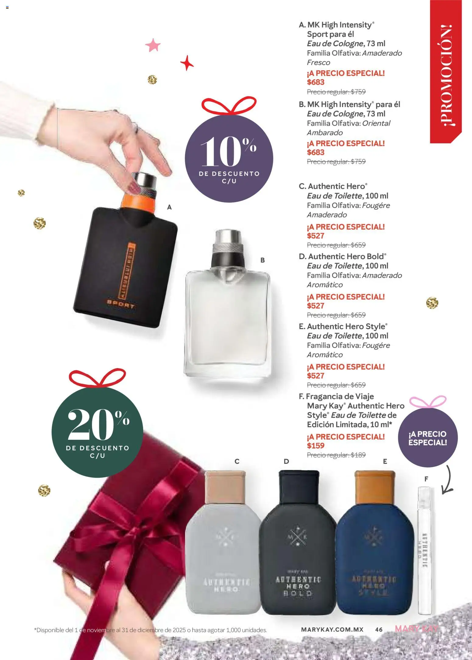 Nuevas ofertas de Mary Kay válidas en toda la República Mexicana desde el 01.11.2025. ¡Encuentra las mejores ofertas en Mary Kay catálogo! | Página: 46 | Productos: Fragancia, Eau de toilette