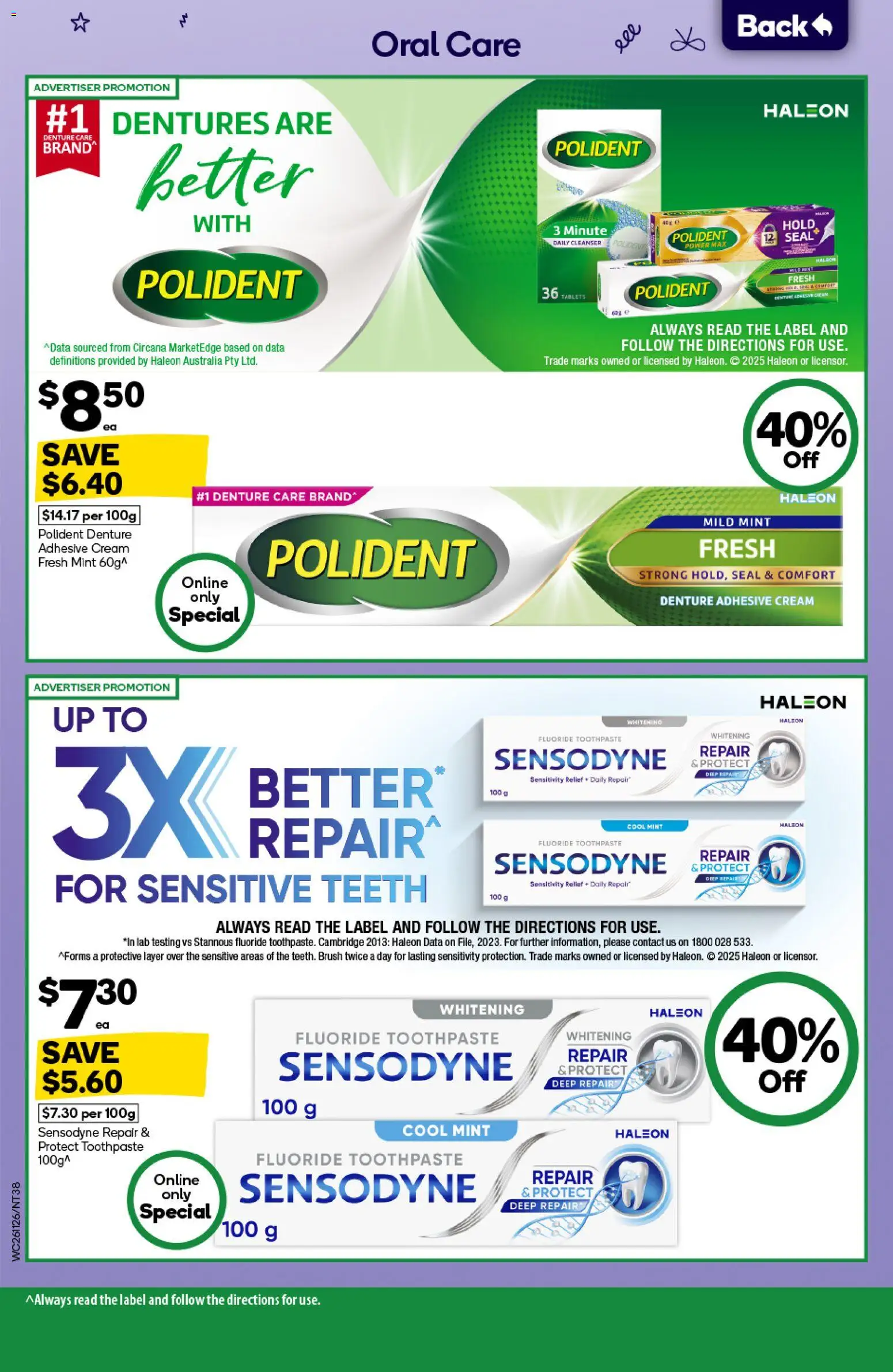 Woolworths catalogue - valid from 26.11.2025 | Page: 38 | Products: Brush, Cream, Sensitive teeth, Tablets