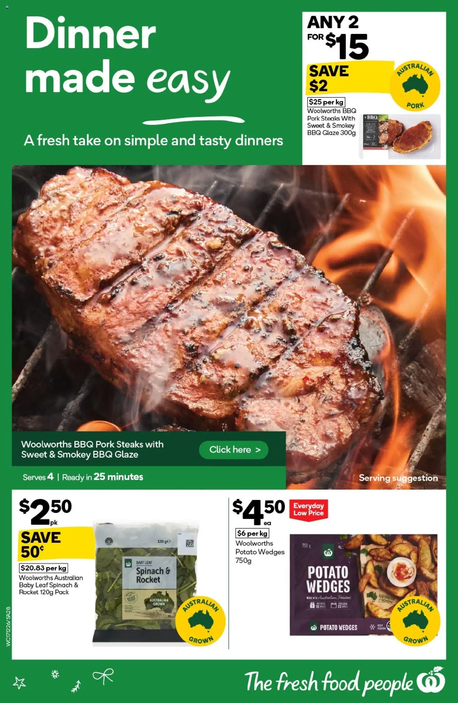 Woolworths catalogue - valid from 17.12.2025 | Page: 28 | Products: Pork, Rocket, Spinach