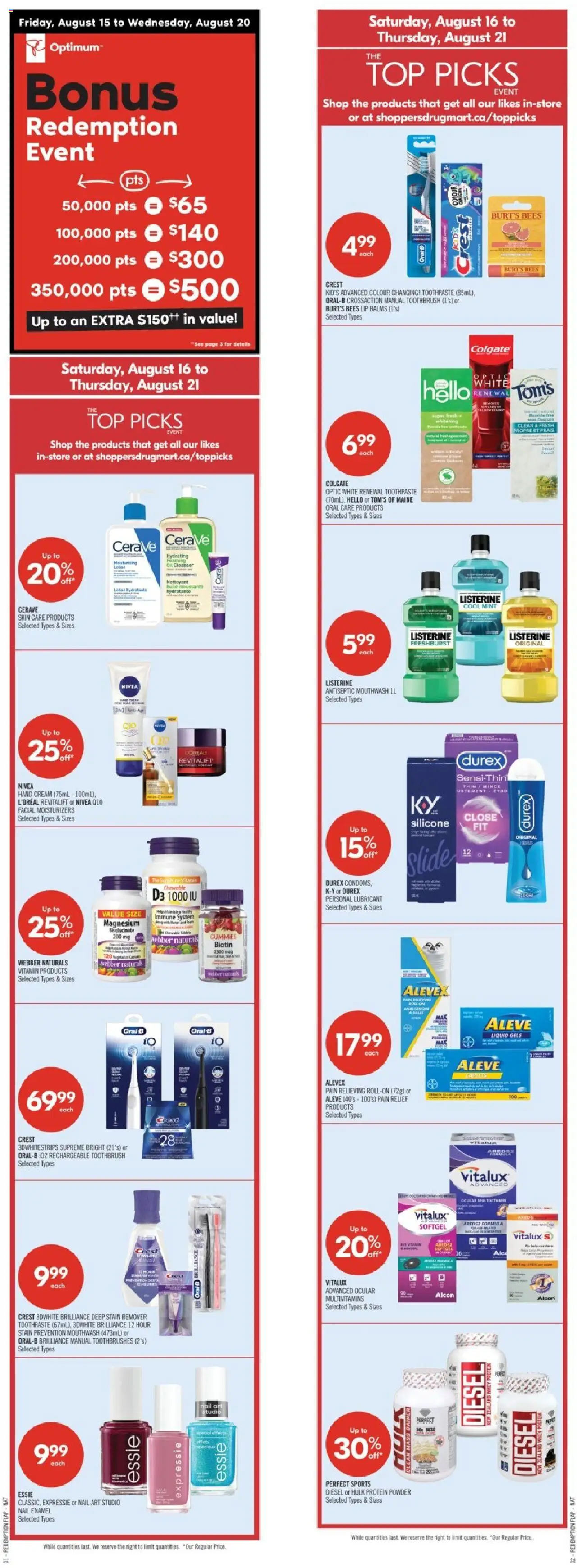 Shoppers flyer valid from 16.08.2025 | Page: 1 | Products: Cream, Hand cream, Toothpaste, Stain remover