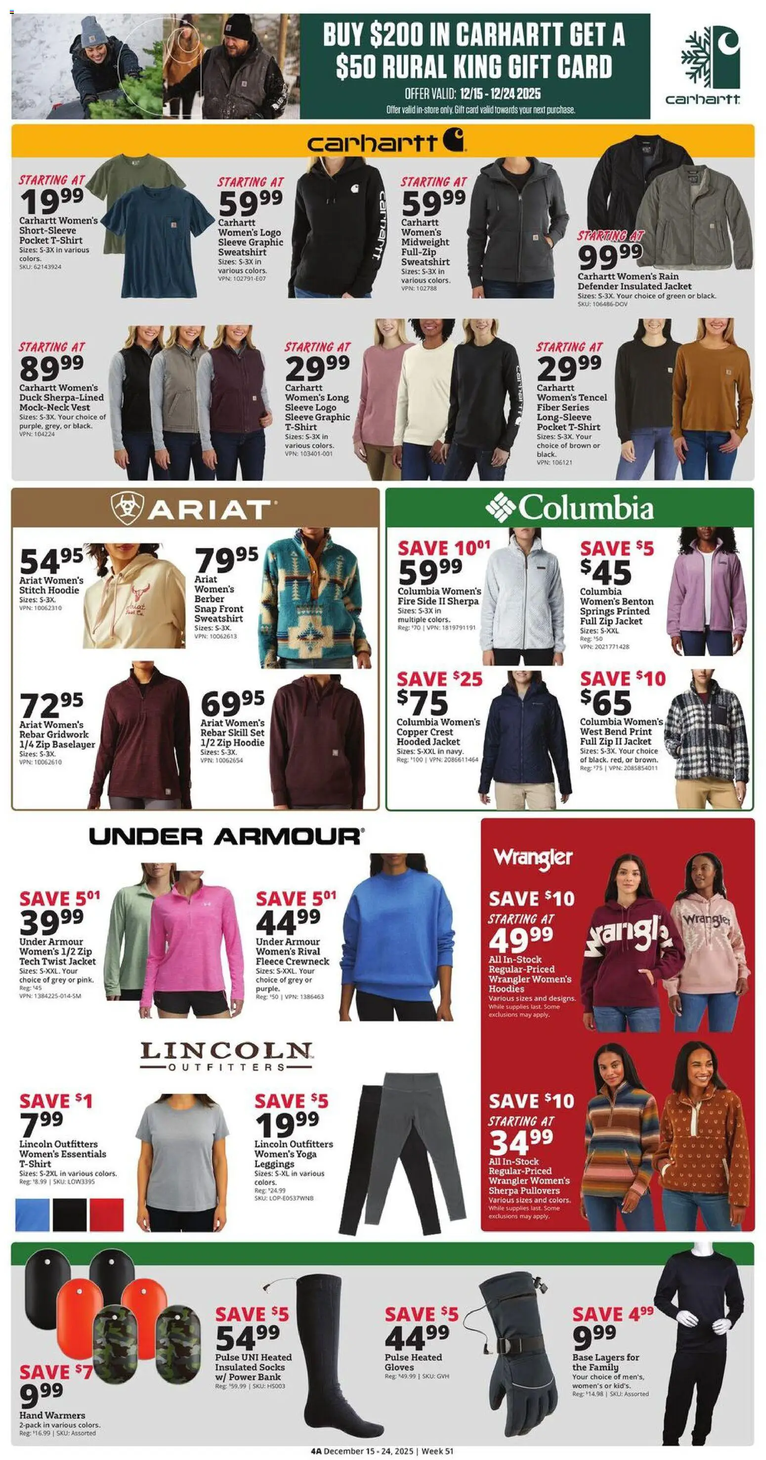 Rural King Weekly Ad - valid from 15.12.2025 | Page: 4 | Products: Hoodie, Jacket, Leggings, Gloves