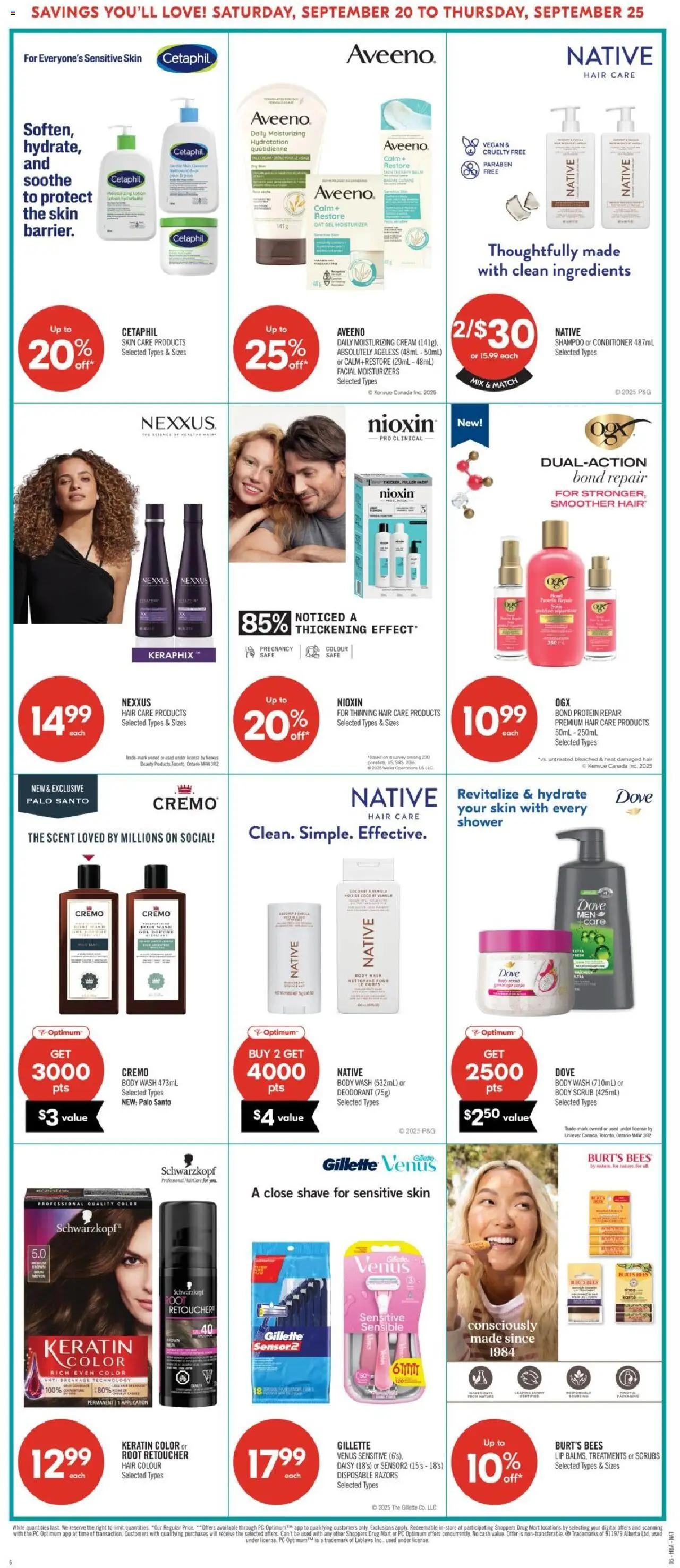 Shoppers flyer valid from 20.09.2025 | Page: 14 | Products: Shampoo, Body wash, Deodorant, Shower