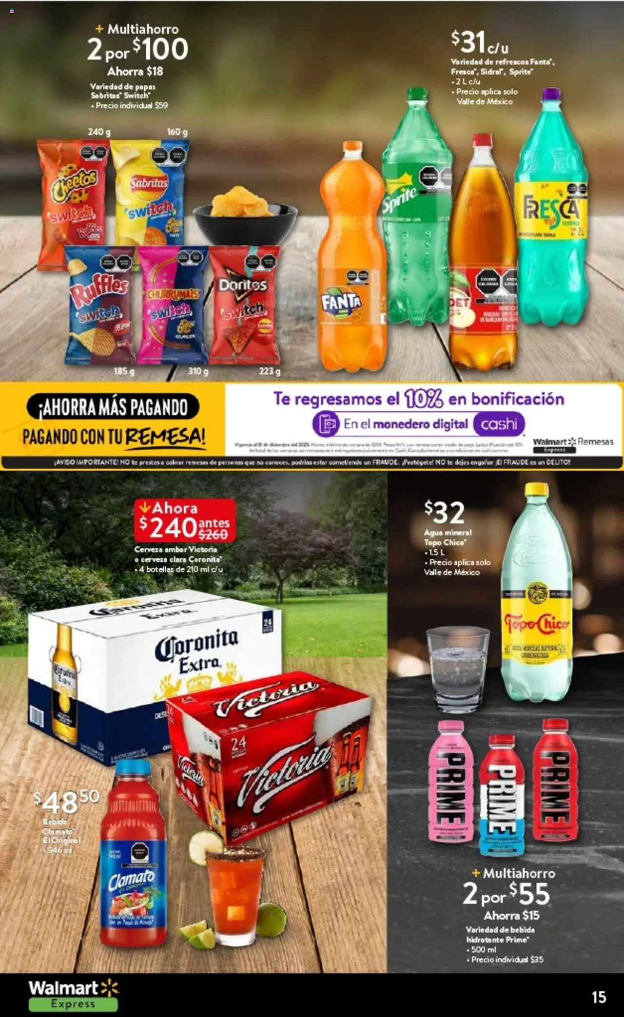 Nuevas ofertas de Walmart Express válidas en toda la República Mexicana desde el 14.08.2025. ¡Encuentra las mejores ofertas en Walmart Express - Folleto! | Página: 15 | Productos: Fresa, Monedero, Agua, Té