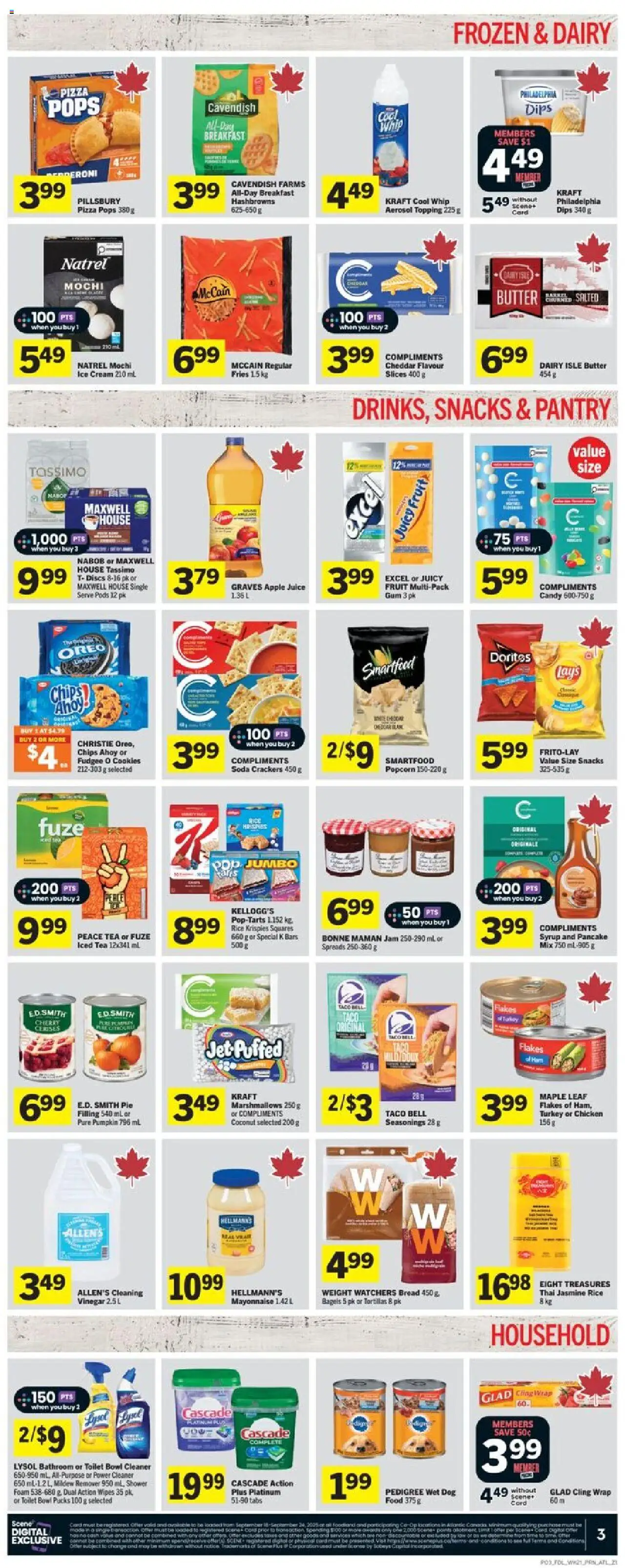 Foodland flyer valid from 18.09.2025 | Page: 4 | Products: Chips, Cream, Cookies, Chicken