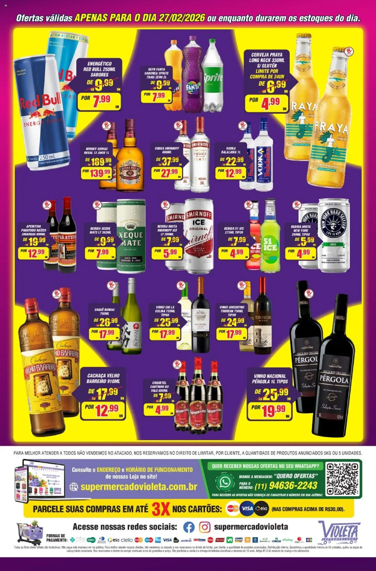 Violeta Supermercados Folheto - válido de 27.02.2026 | Página: 4 | Produtos: Saquê, Kiwi, Vodka, Bala