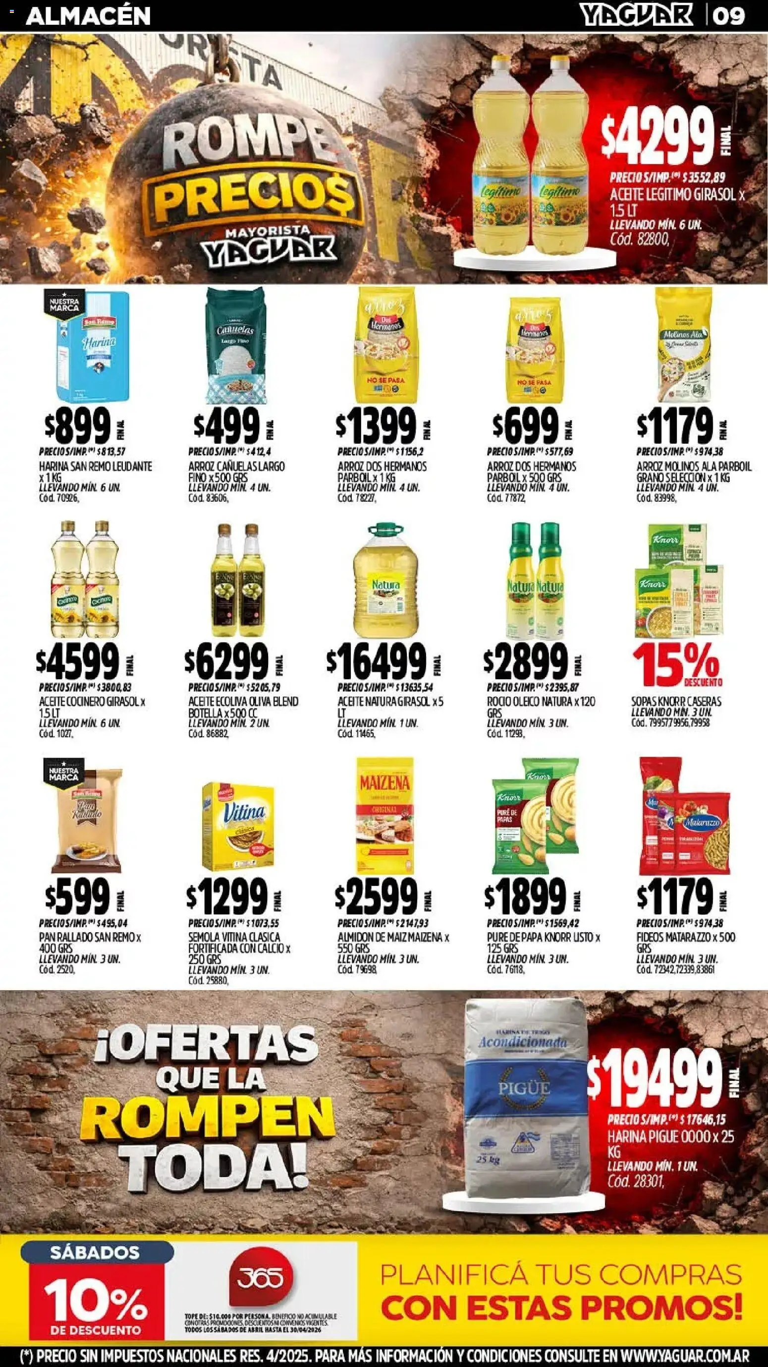 Yaguar - Oferta Semanal Neuquen │ válido desde el 06.04.2026 | Página: 9 | Productos: Aceite, Pan, Té, Pan rallado