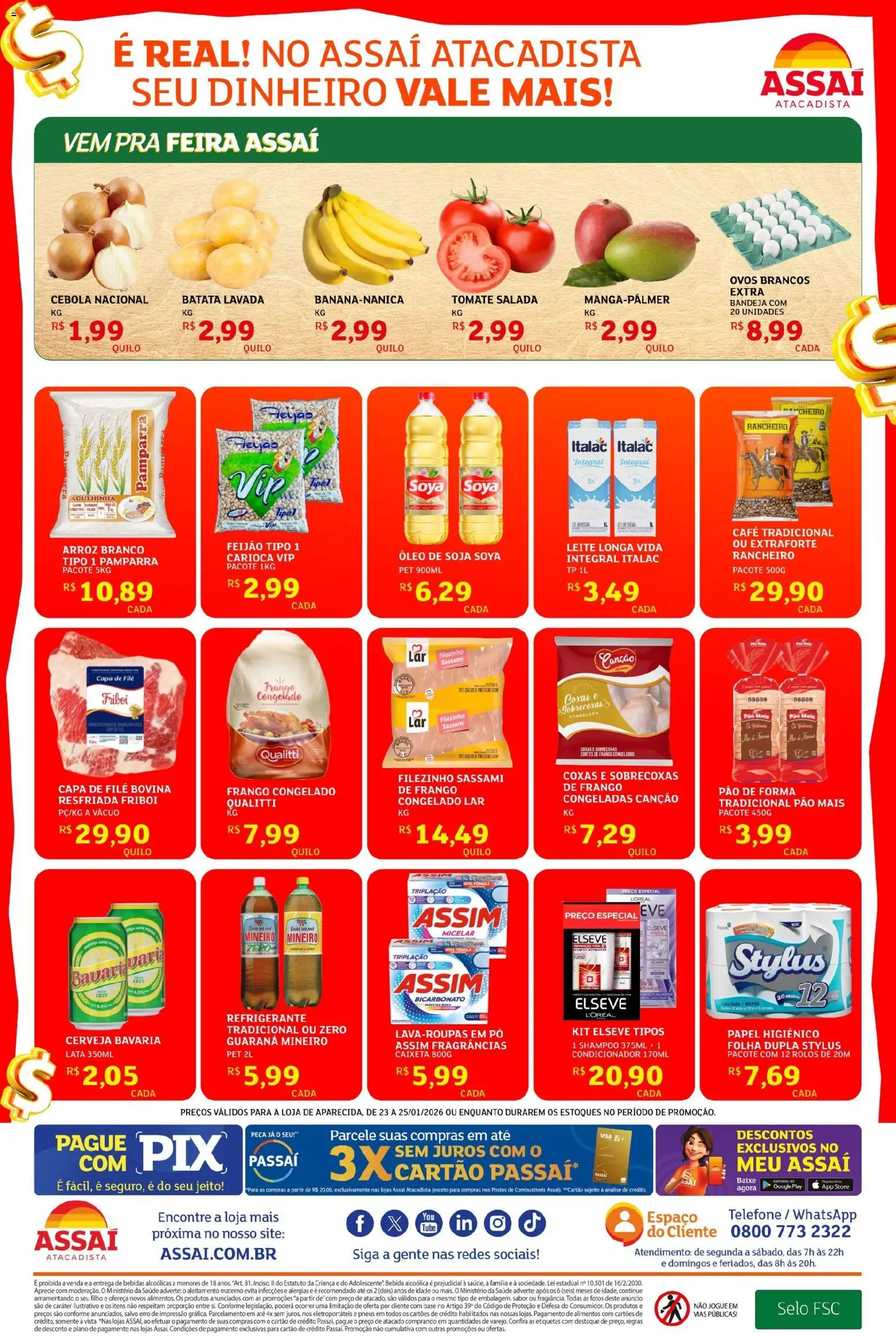 Assaí Atacadista Folheto - válido de 23.01.2026 | Página: 2 | Produtos: Condicionador, Leite, Café, Batata