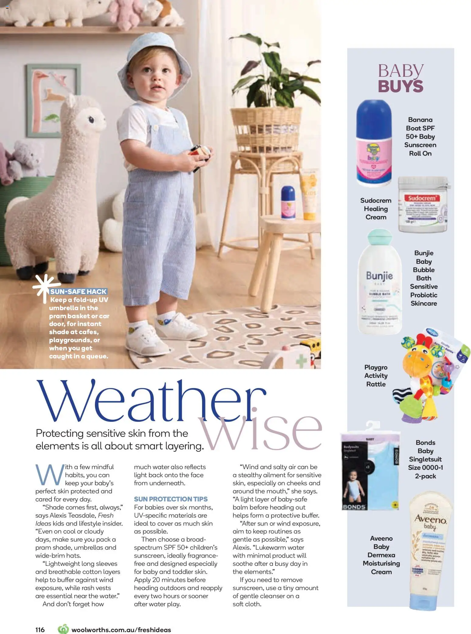 Woolworths catalogue - valid from 01.04.2026 | Page: 116 | Products: Basket, Cream, Sun protection, Sensitive skin