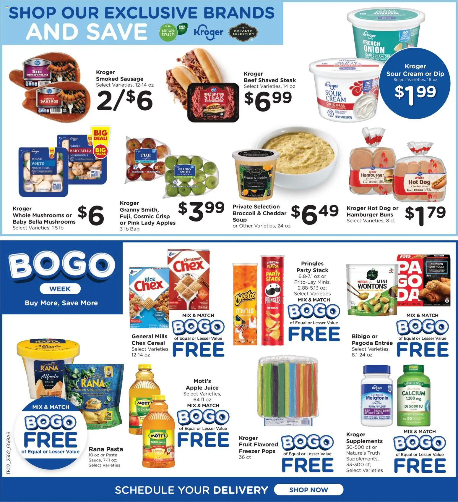 Kroger Ad - valid from 28.01.2026 | Page: 3 | Products: Melatonin, Sour cream, Pasta, Sausage