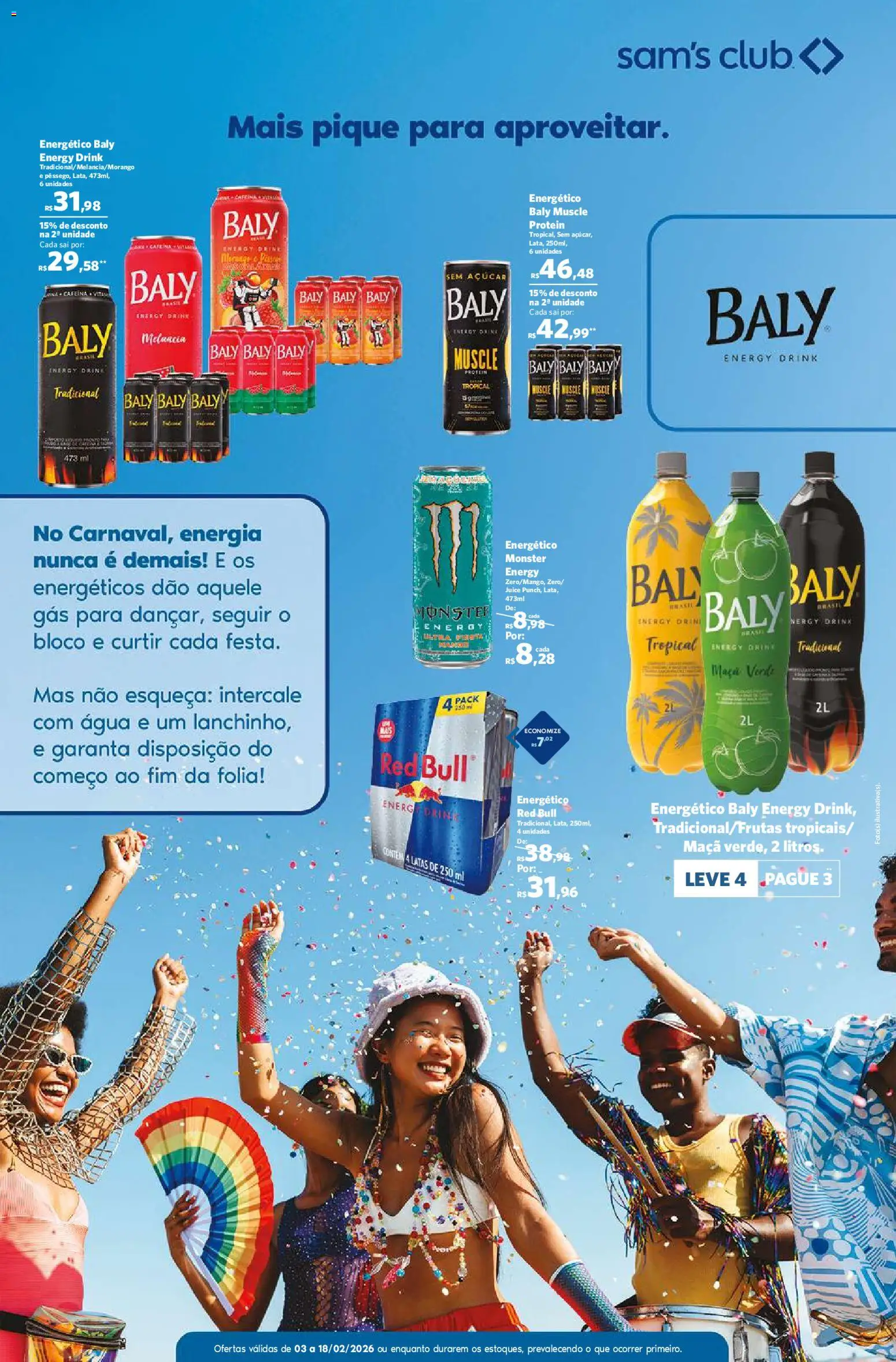 Sam's Club Folheto - válido de 03.02.2026 | Página: 15 | Produtos: Melancia, Energético, Açúcar, Monster